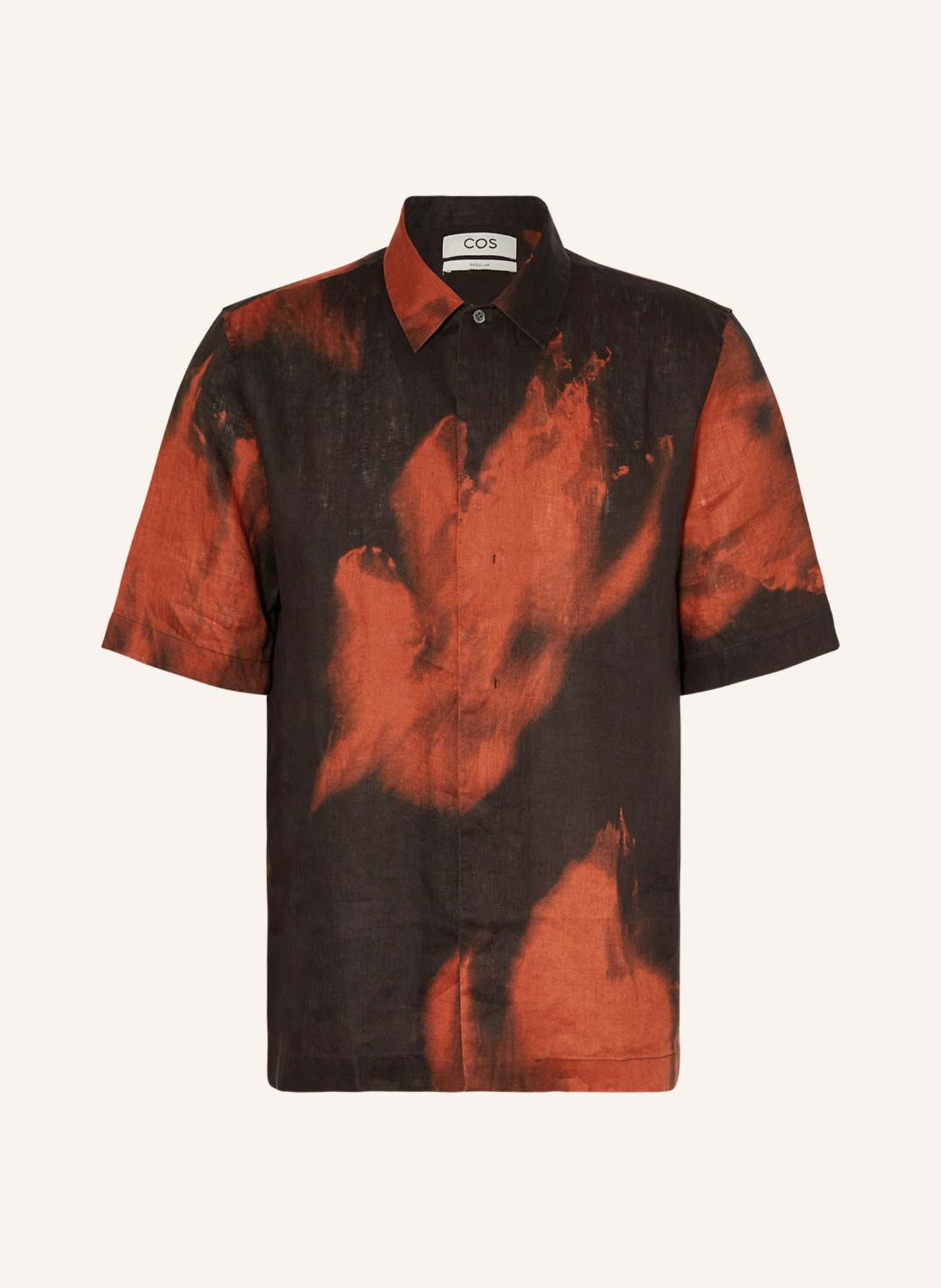 COS Leinenhemd Regular Fit, Farbe: DUNKELBLAU/ DUNKELORANGE (Bild 1)
