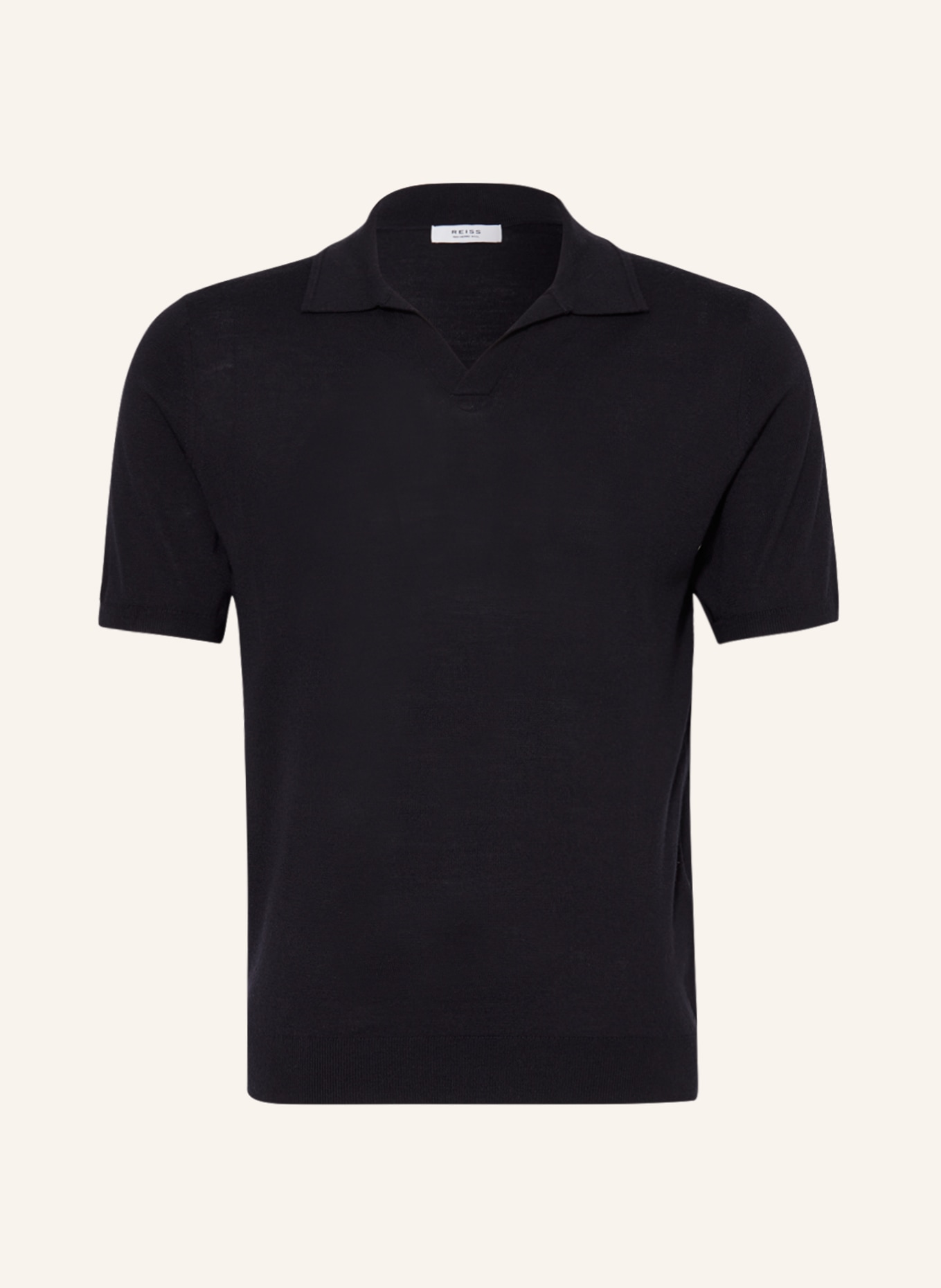 REISS Knitted polo shirt DUCHIE in merino wool, Color: DARK BLUE (Image 1)