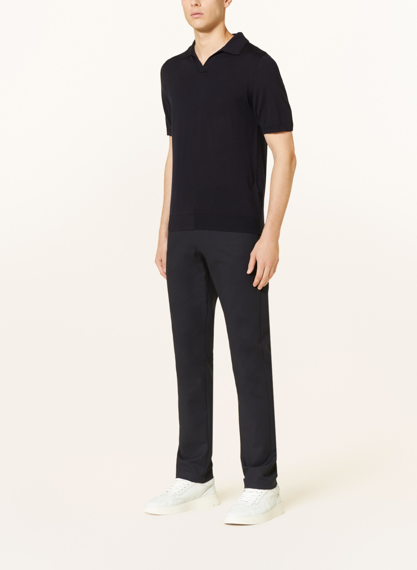 REISS Knitted polo shirt DUCHIE in merino wool, Color: DARK BLUE (Image 2)