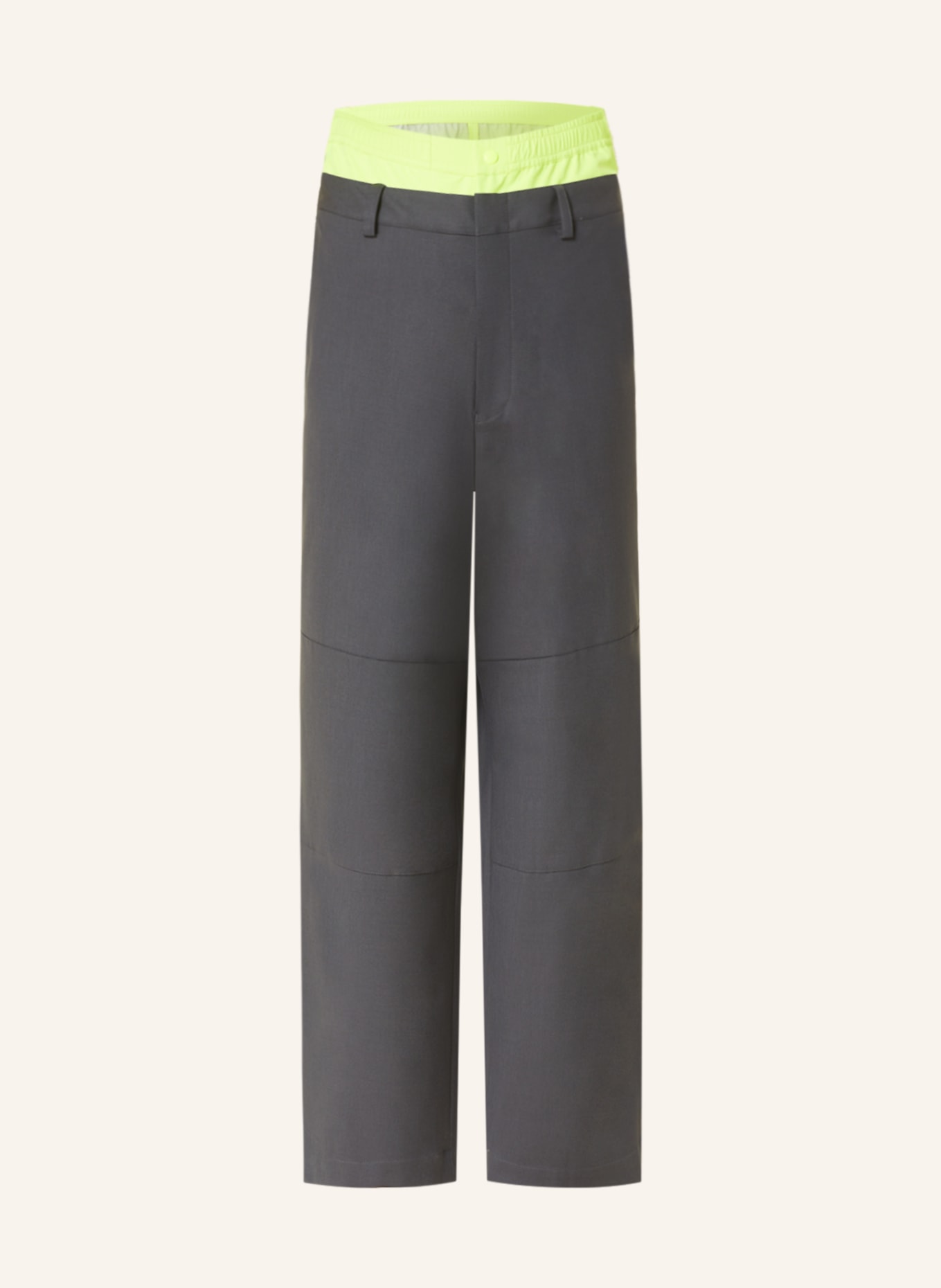 AMBUSH Pants in mixed materials, Color: DARK GRAY/ NEON YELLOW (Image 1)