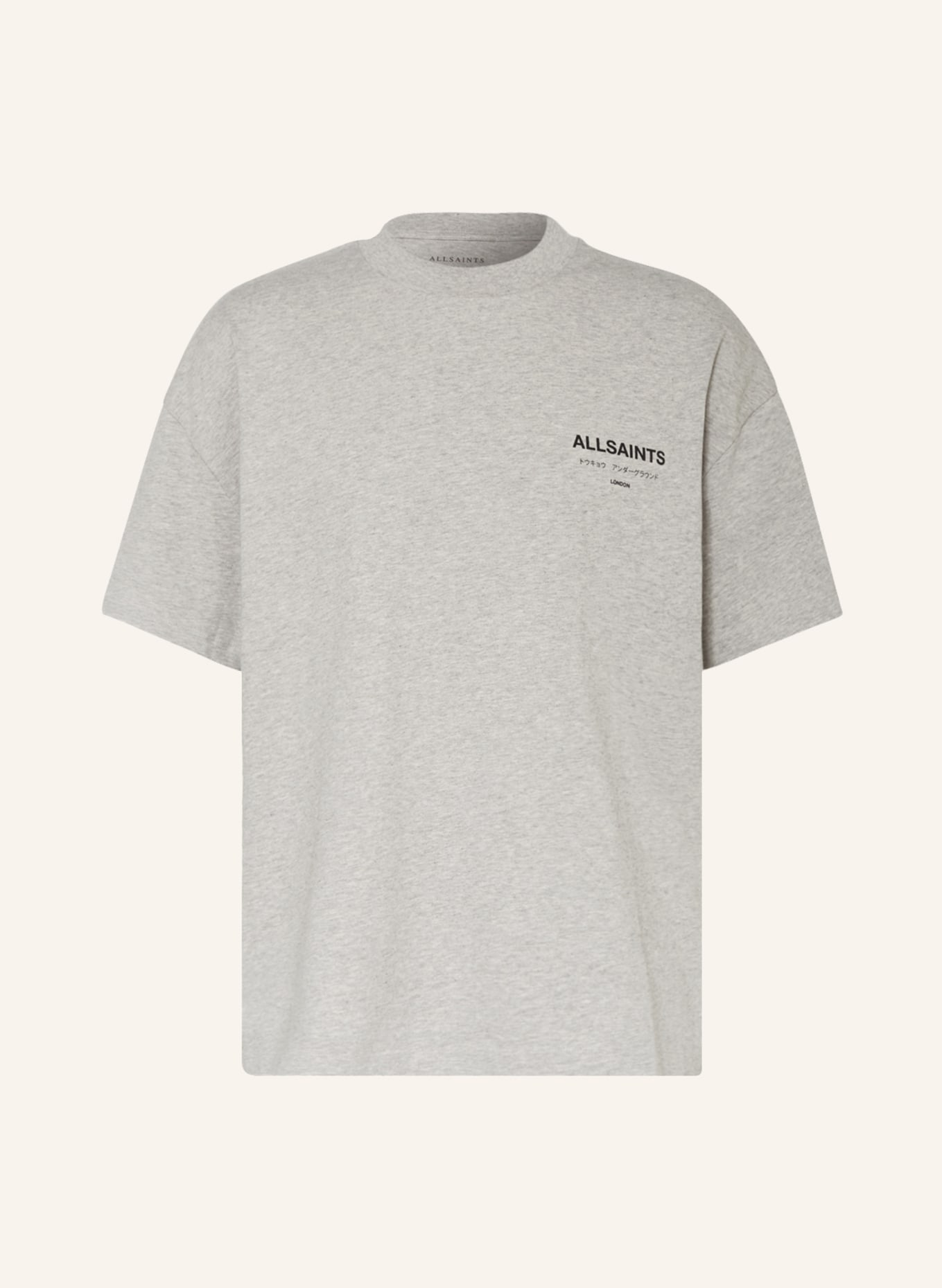 ALLSAINTS T-shirt UNDERGROUND, Color: LIGHT GRAY (Image 1)