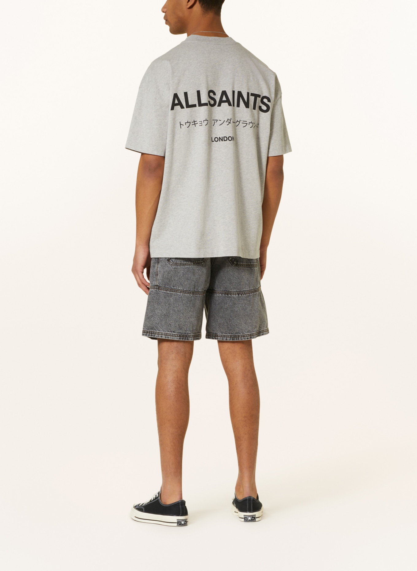 ALLSAINTS T-shirt UNDERGROUND, Color: LIGHT GRAY (Image 2)