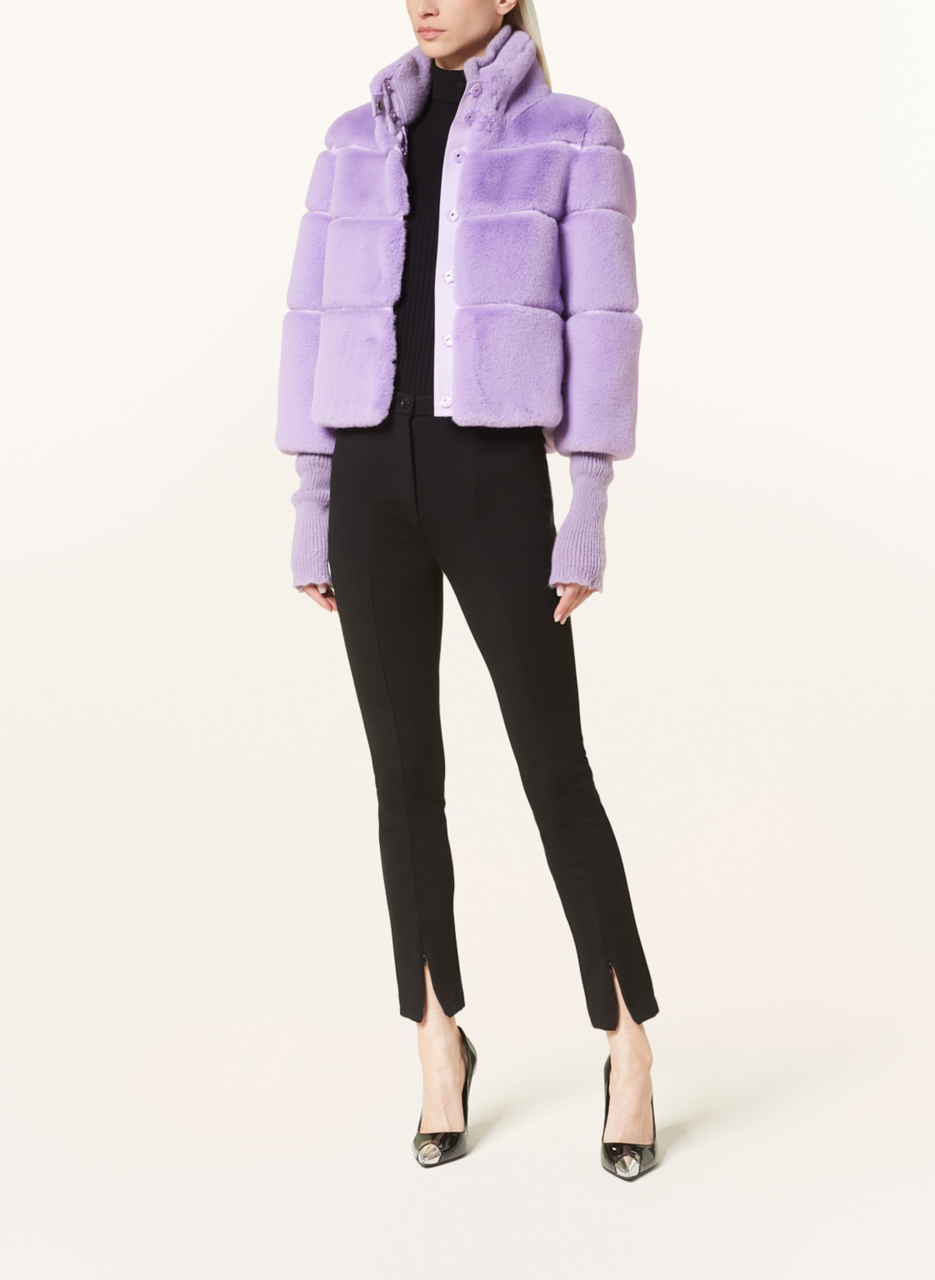 PATRIZIA PEPE Faux fur jacket, Color: LIGHT PURPLE (Image 2)