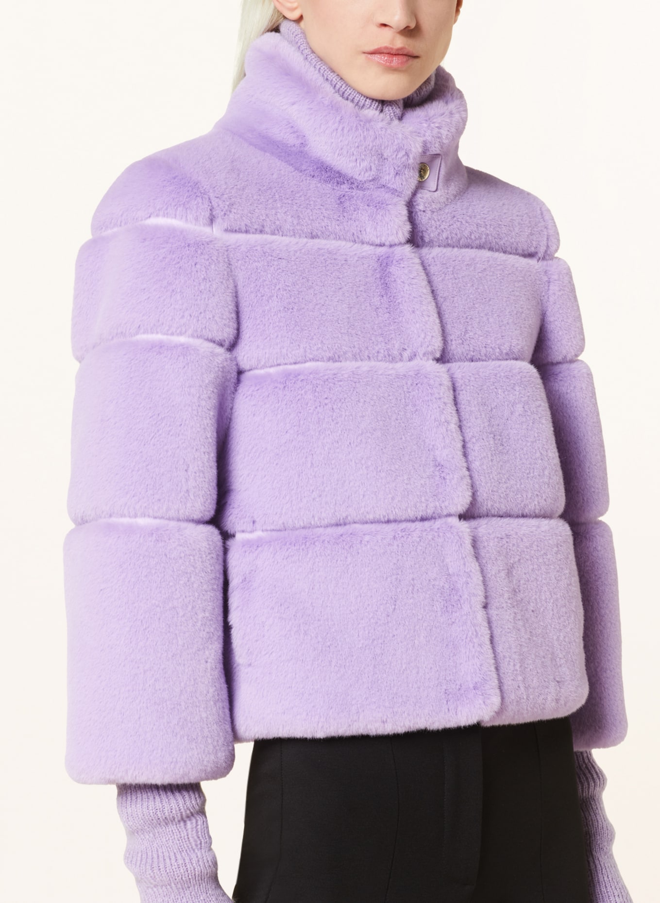 PATRIZIA PEPE Faux fur jacket, Color: LIGHT PURPLE (Image 4)
