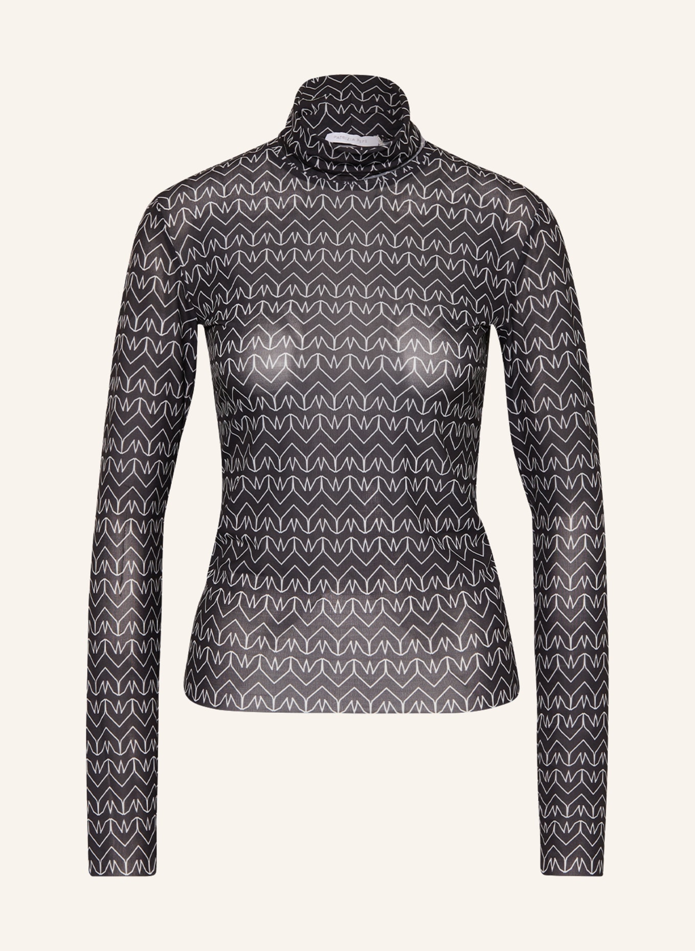PATRIZIA PEPE Long sleeve shirt in mesh, Color: BLACK/ WHITE (Image 1)