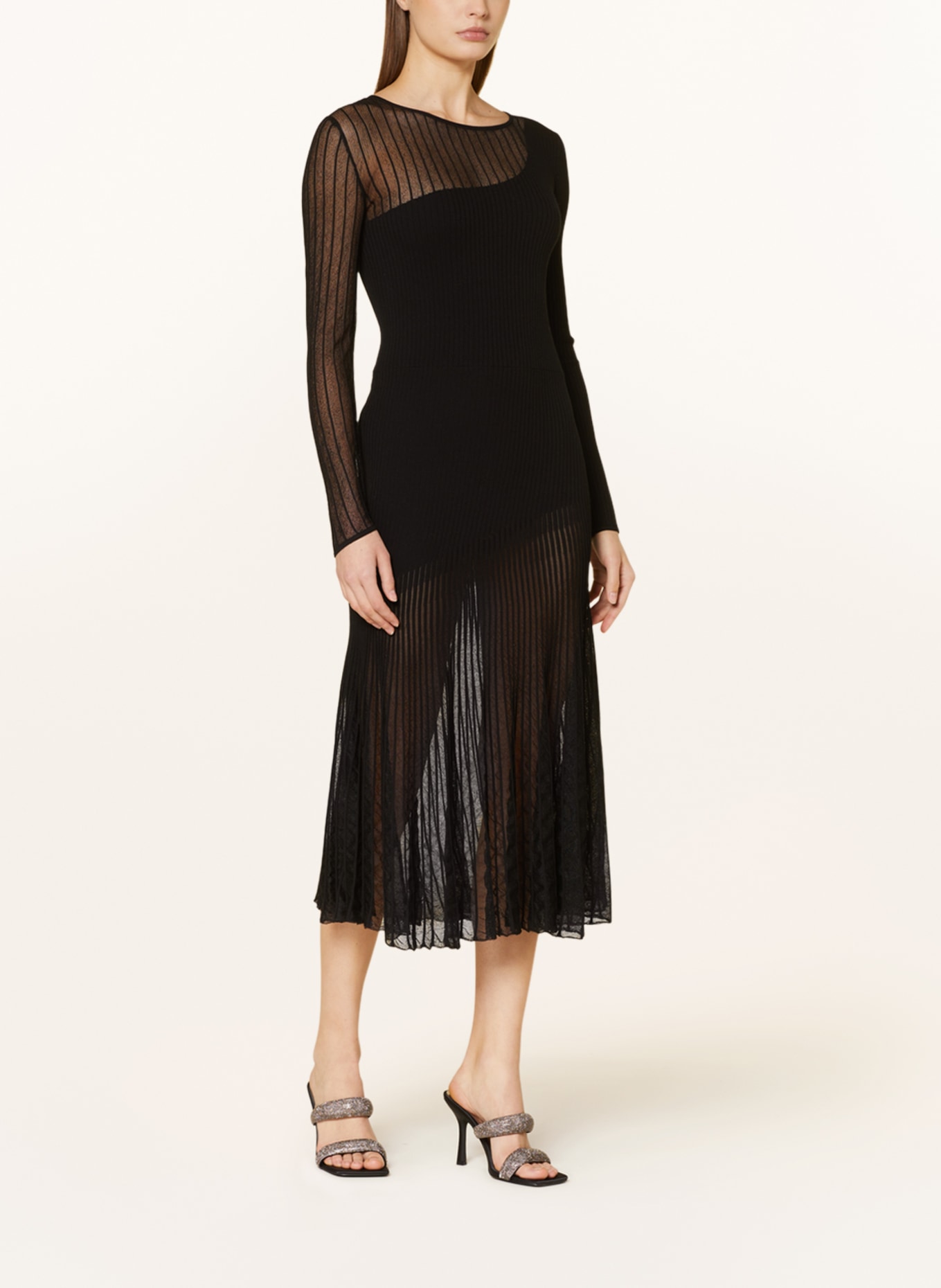 PATRIZIA PEPE Dress in mixed materials, Color: BLACK (Image 2)