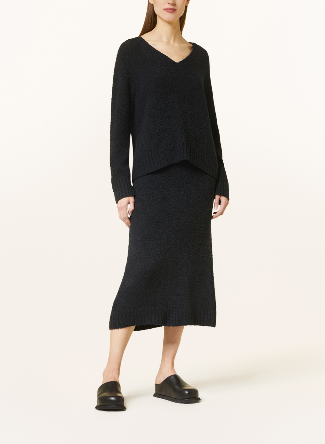 SMINFINITY Bouclé skirt, Color: BLACK (Image 2)