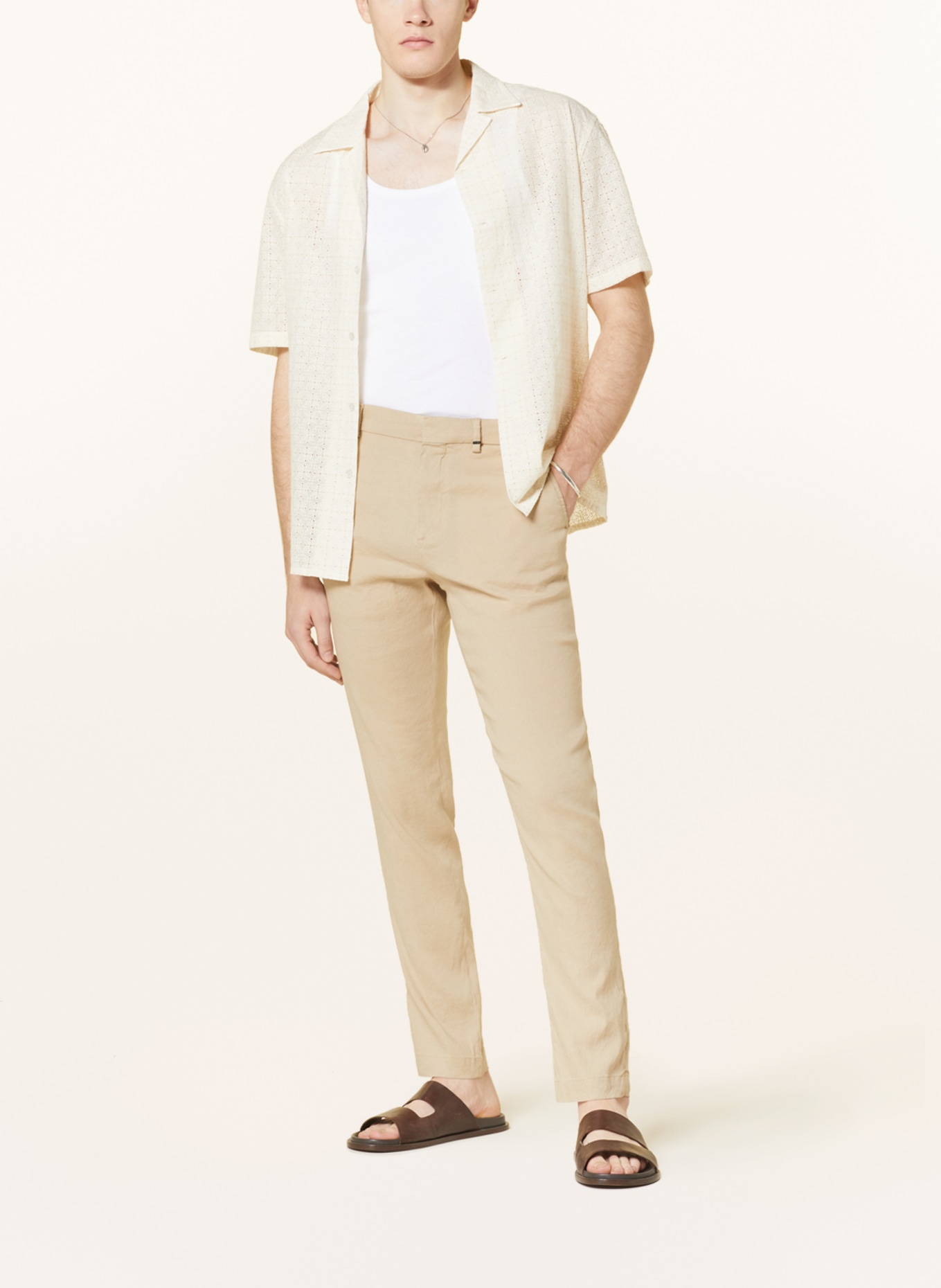 TED BAKER Chinos KIMMEL extra slim fit with linen, Color: BEIGE (Image 2)