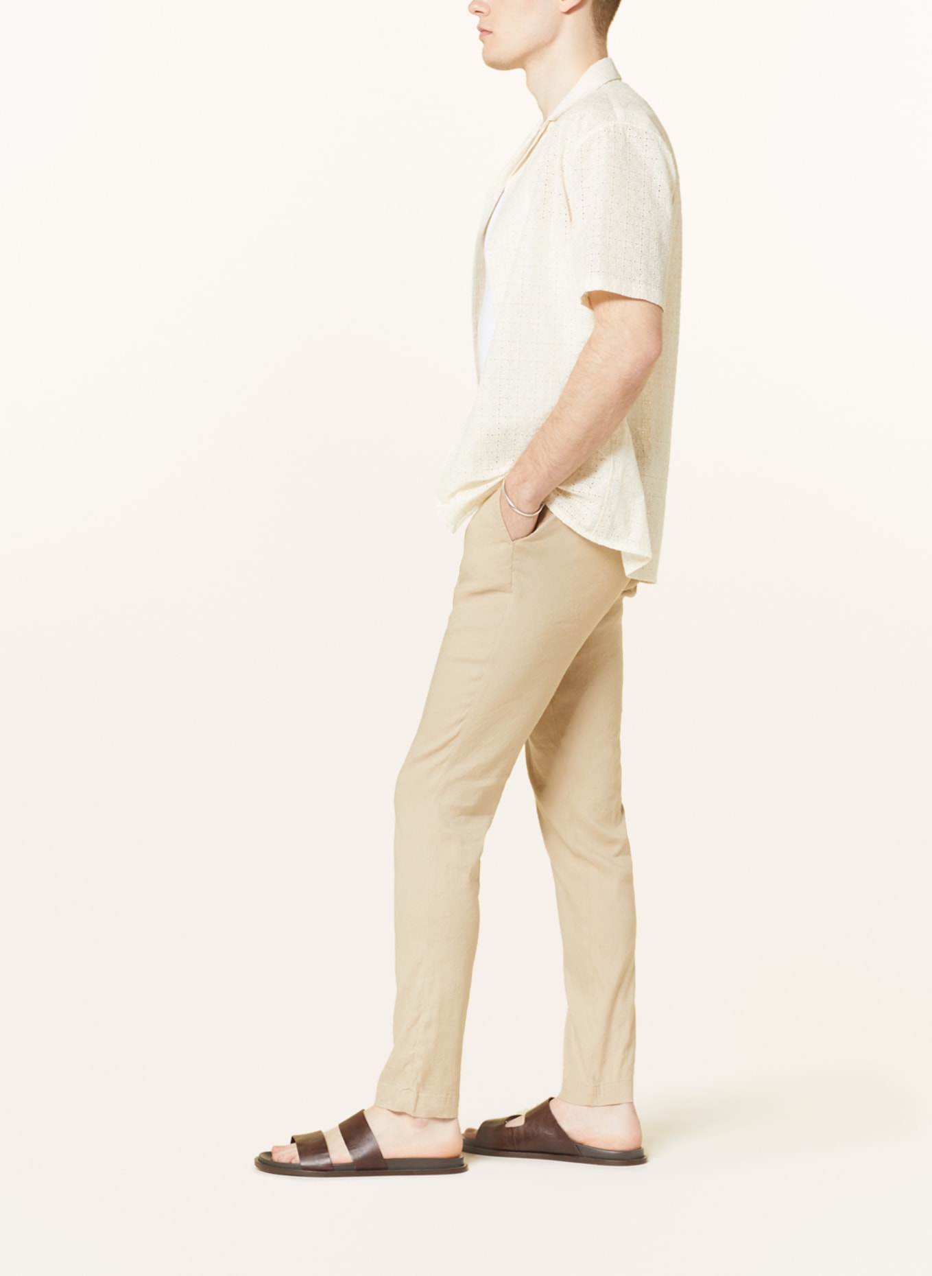 TED BAKER Chinos KIMMEL extra slim fit with linen, Color: BEIGE (Image 4)