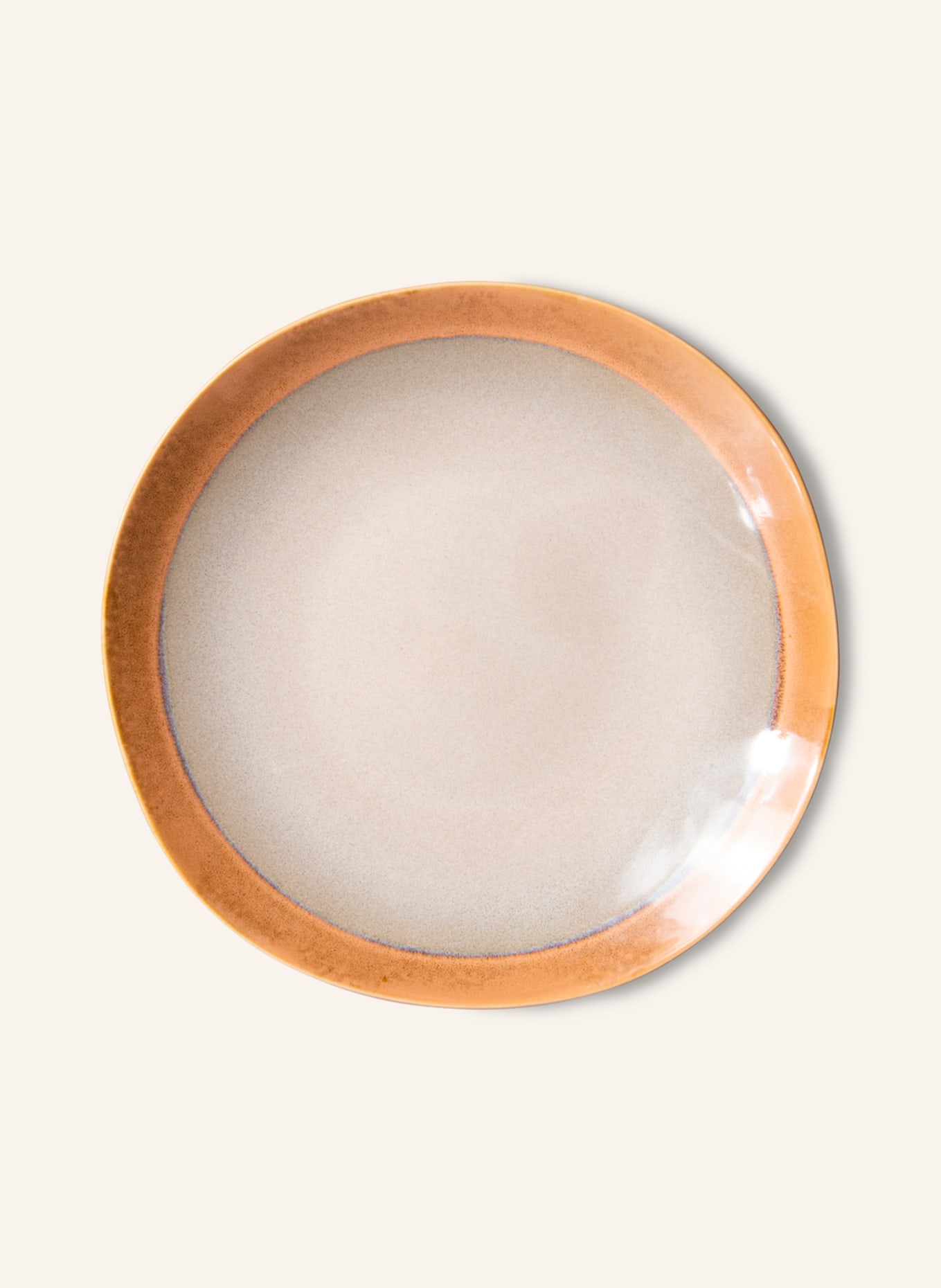 HK living Set of 2 dinner plates, Color: BEIGE/ ORANGE (Image 3)