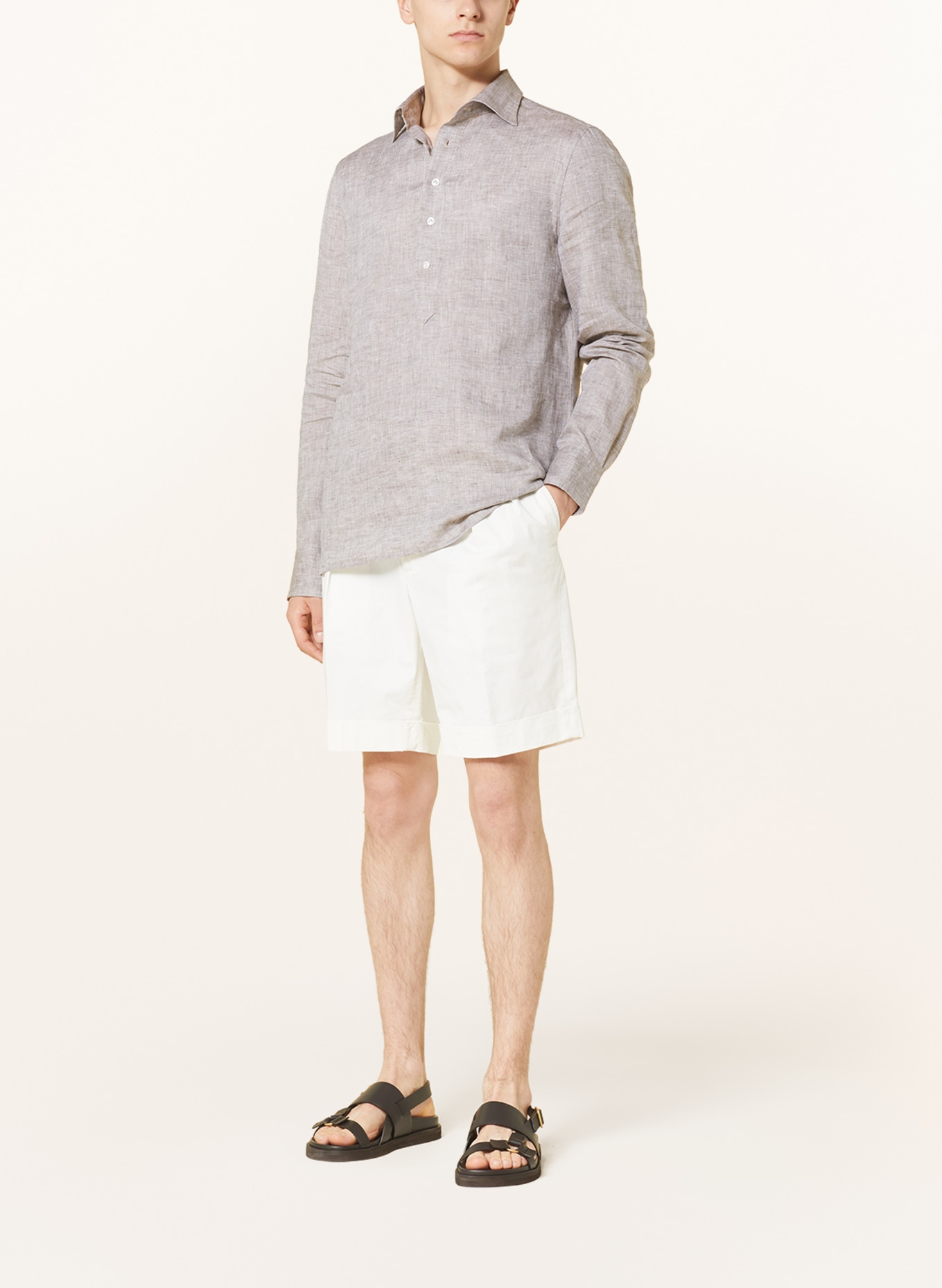 FIORONI Linen shirt comfort fit, Color: TAUPE (Image 2)