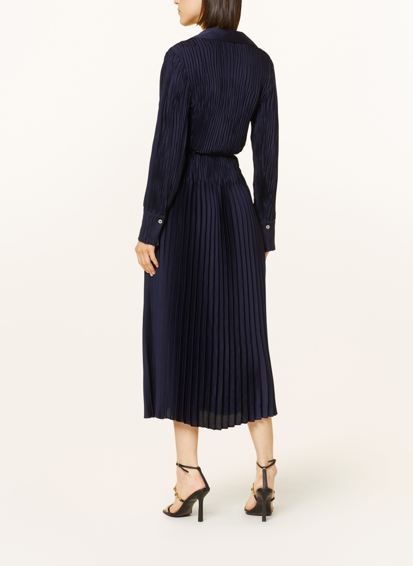 VINCE Pleated dress made of satin, Color: DARK BLUE (Image 3)