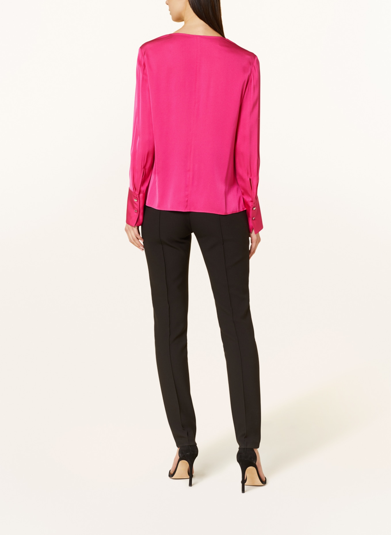 BOSS Shirt blouse BIDINTA in silk, Color: PINK (Image 3)