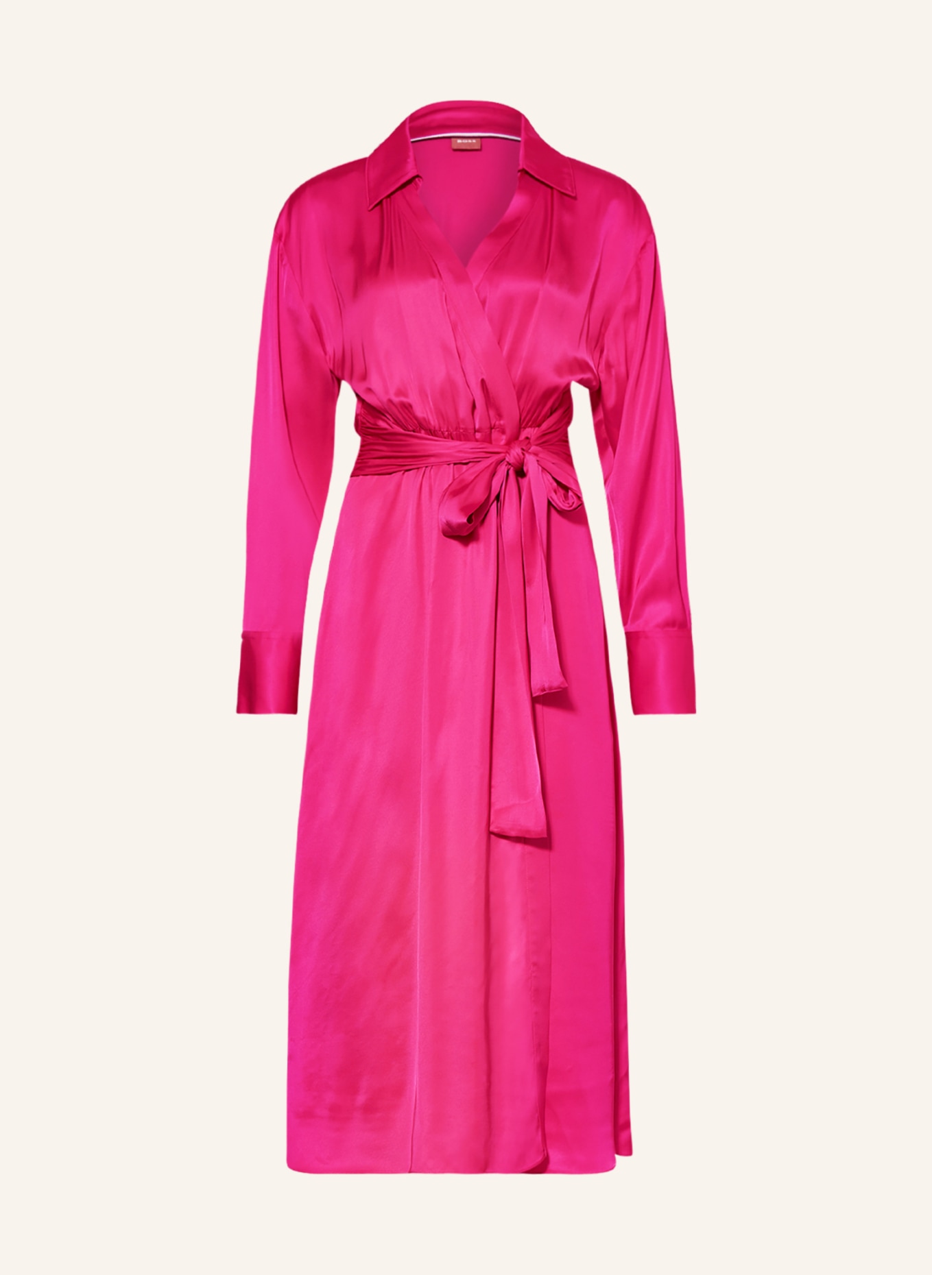 BOSS Wrap dress DAKNOTA made of satin, Color: PINK (Image 1)