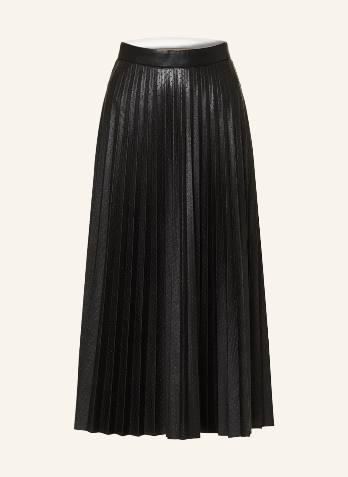 BOSS Pleated skirt VEPLIKA in leather look, Color: BLACK (Image 1)