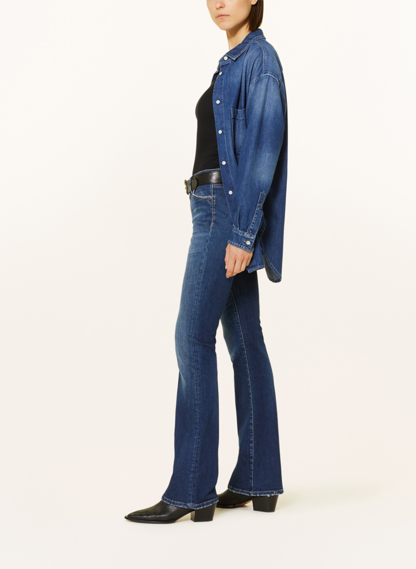 THE.NIM STANDARD Bootcut Jeans TRACY, Farbe: W799-NIB DARK WASHE BLUE (Bild 4)