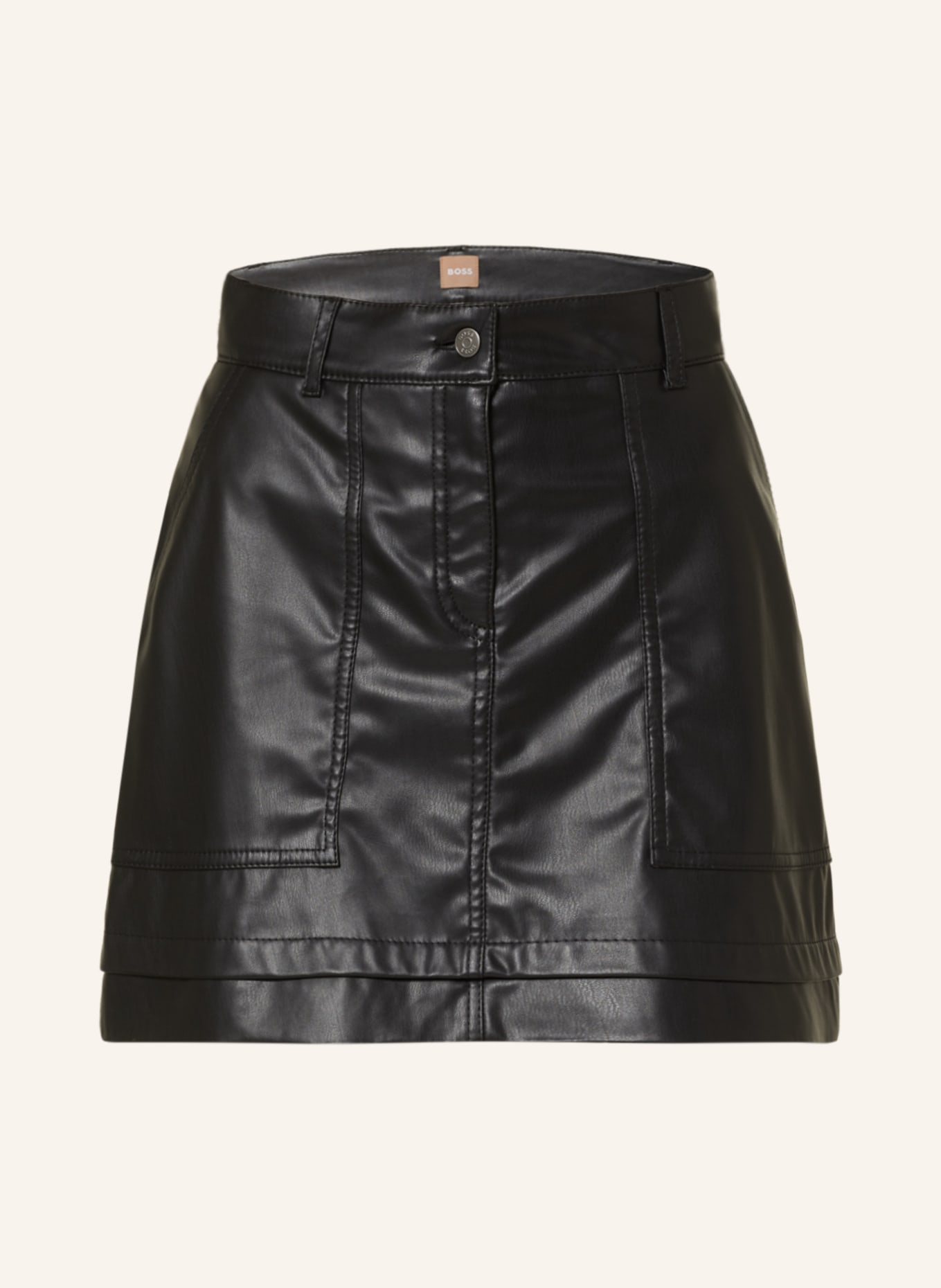 BOSS Skirt VITE in leather look, Color: BLACK (Image 1)