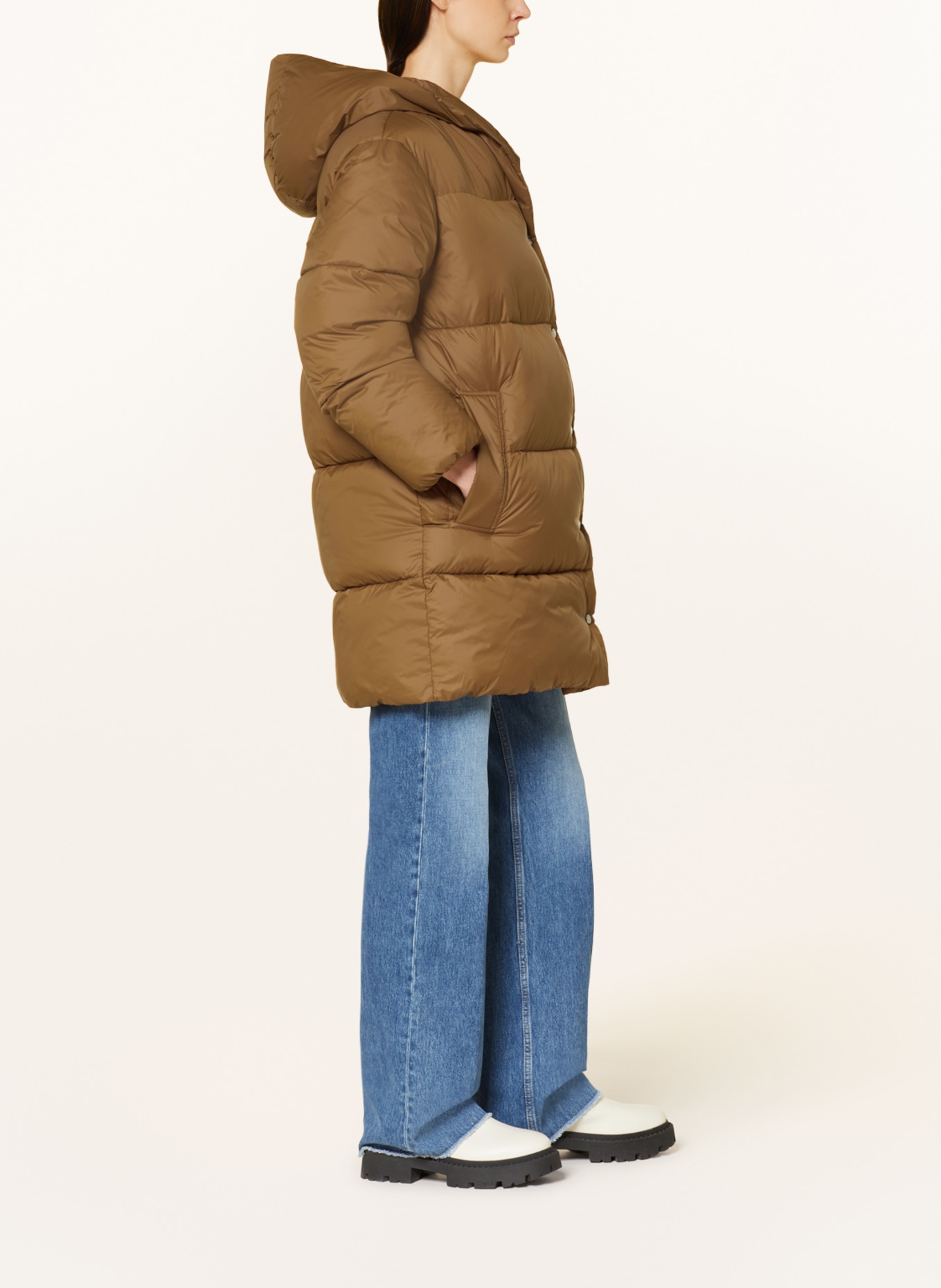 BOSS Quilted coat POLLY, Color: LIGHT BROWN (Image 4)