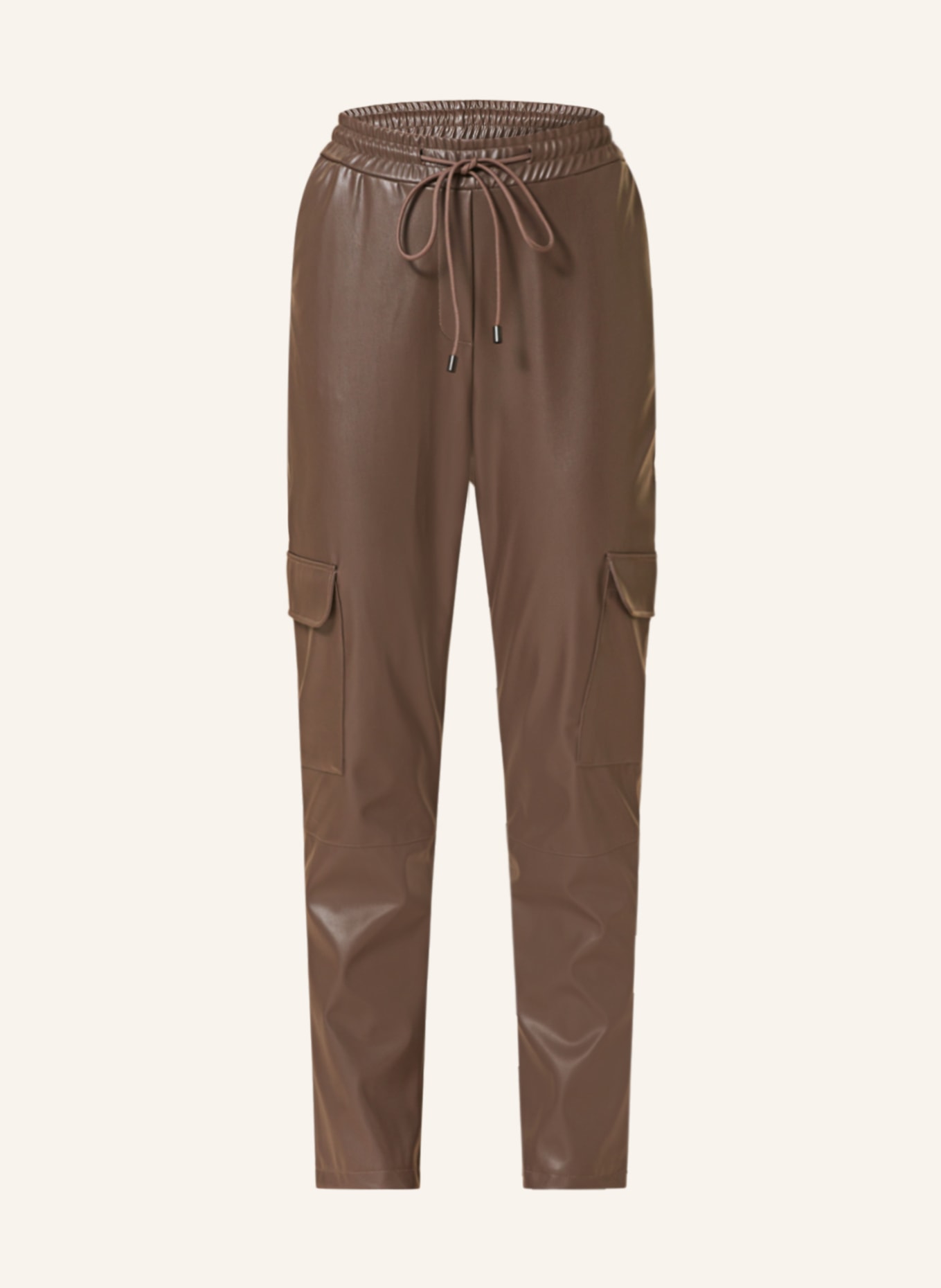 darling harbour Pants in jogger style in leather look, Color: BROWN (Image 1)