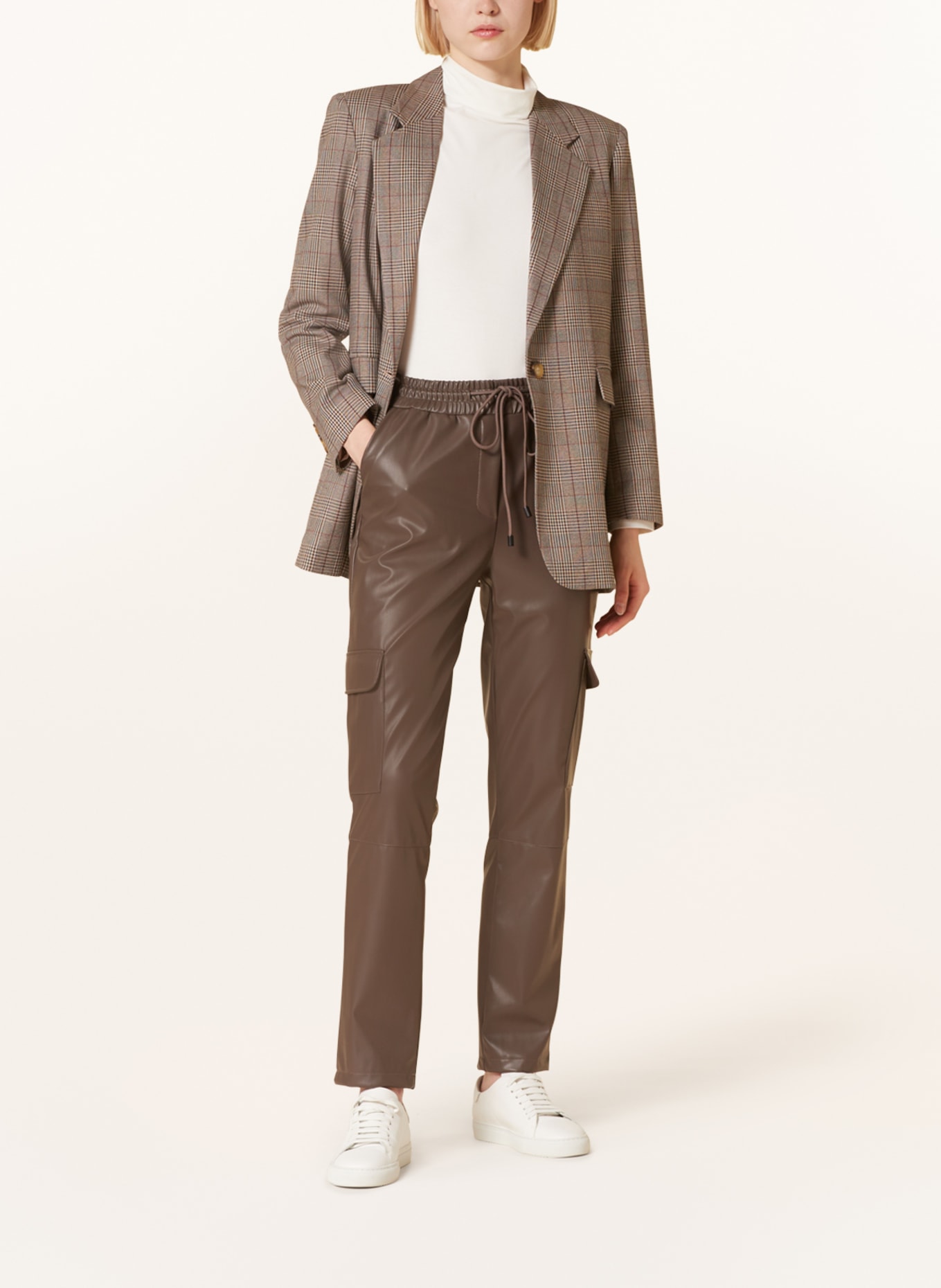 darling harbour Pants in jogger style in leather look, Color: BROWN (Image 2)