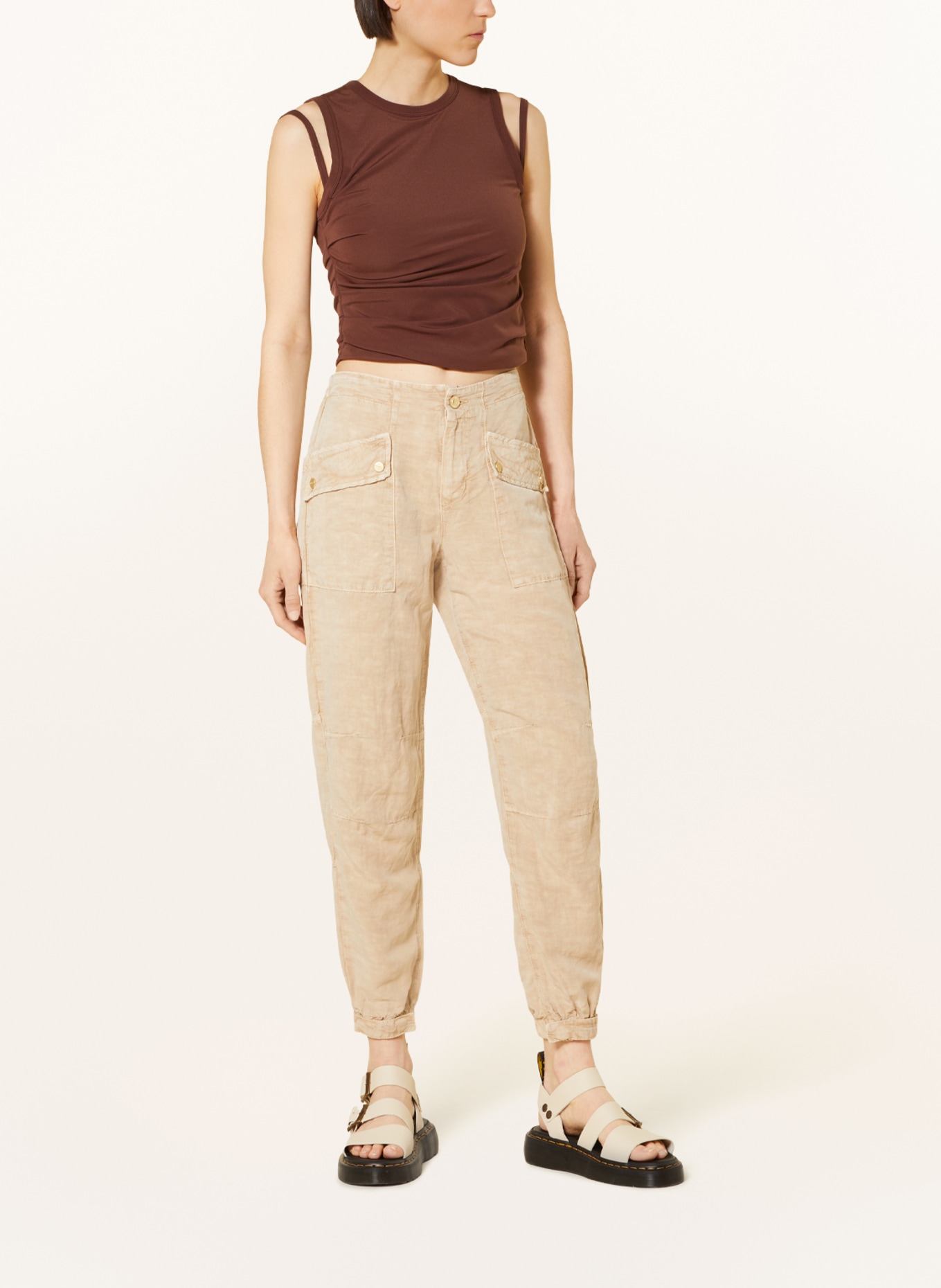 ALLSAINTS Pants VAL with linen, Color: BEIGE (Image 2)