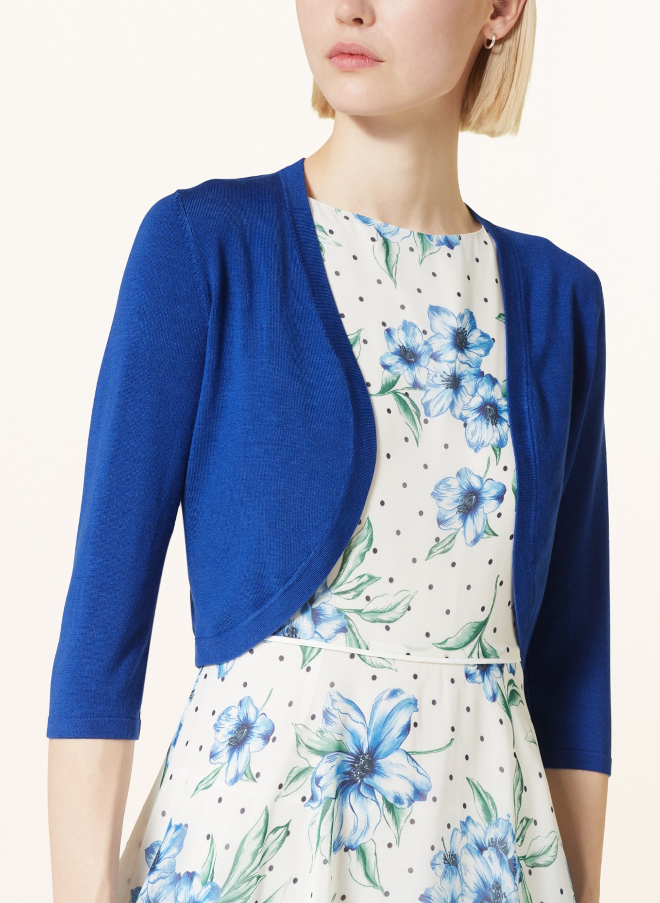 HOBBS Knit bolero CARRIE with 3/4 sleeves, Color: BLUE (Image 4)
