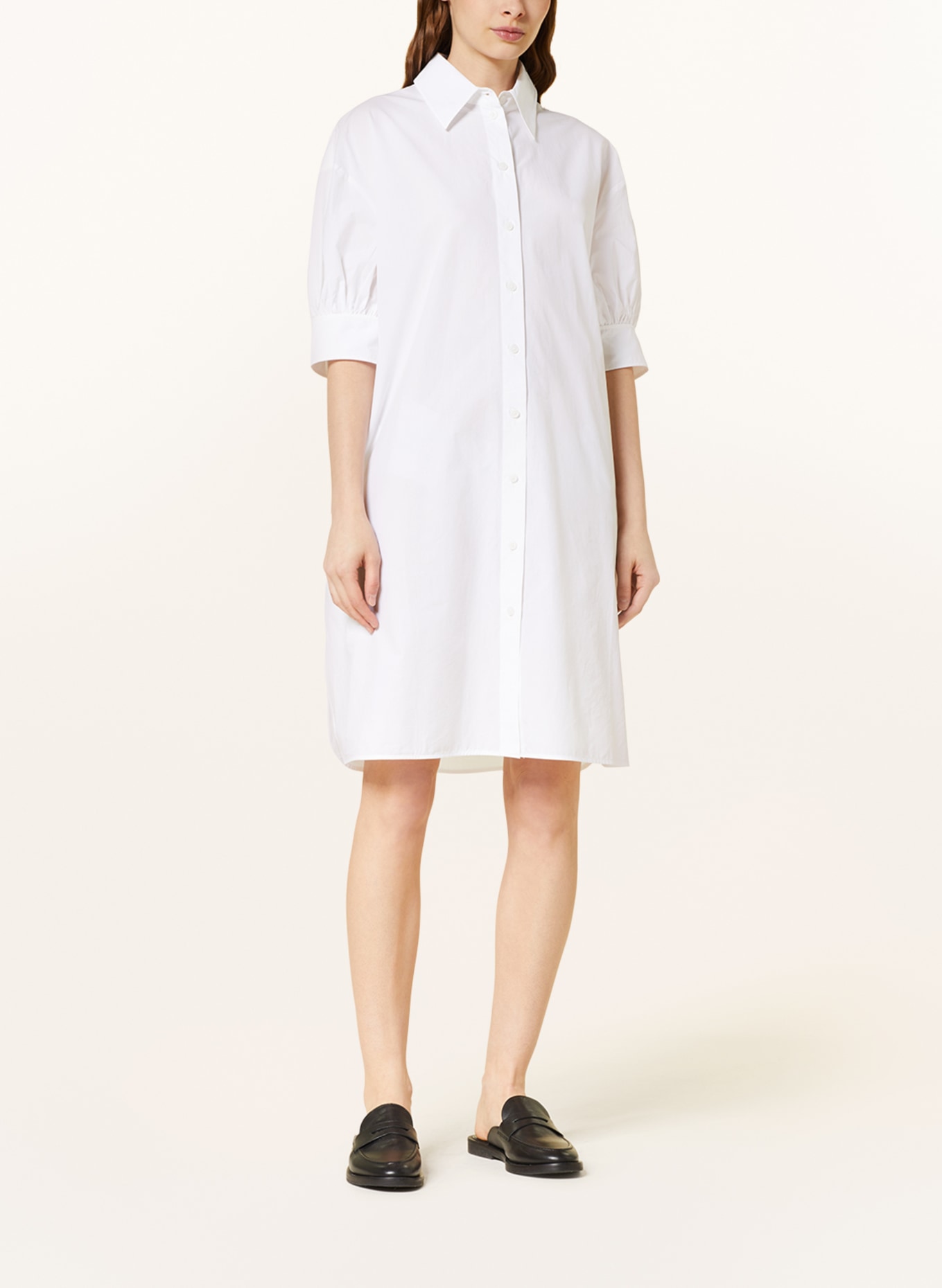 COS Shirt dress with 3/4 sleeves in white