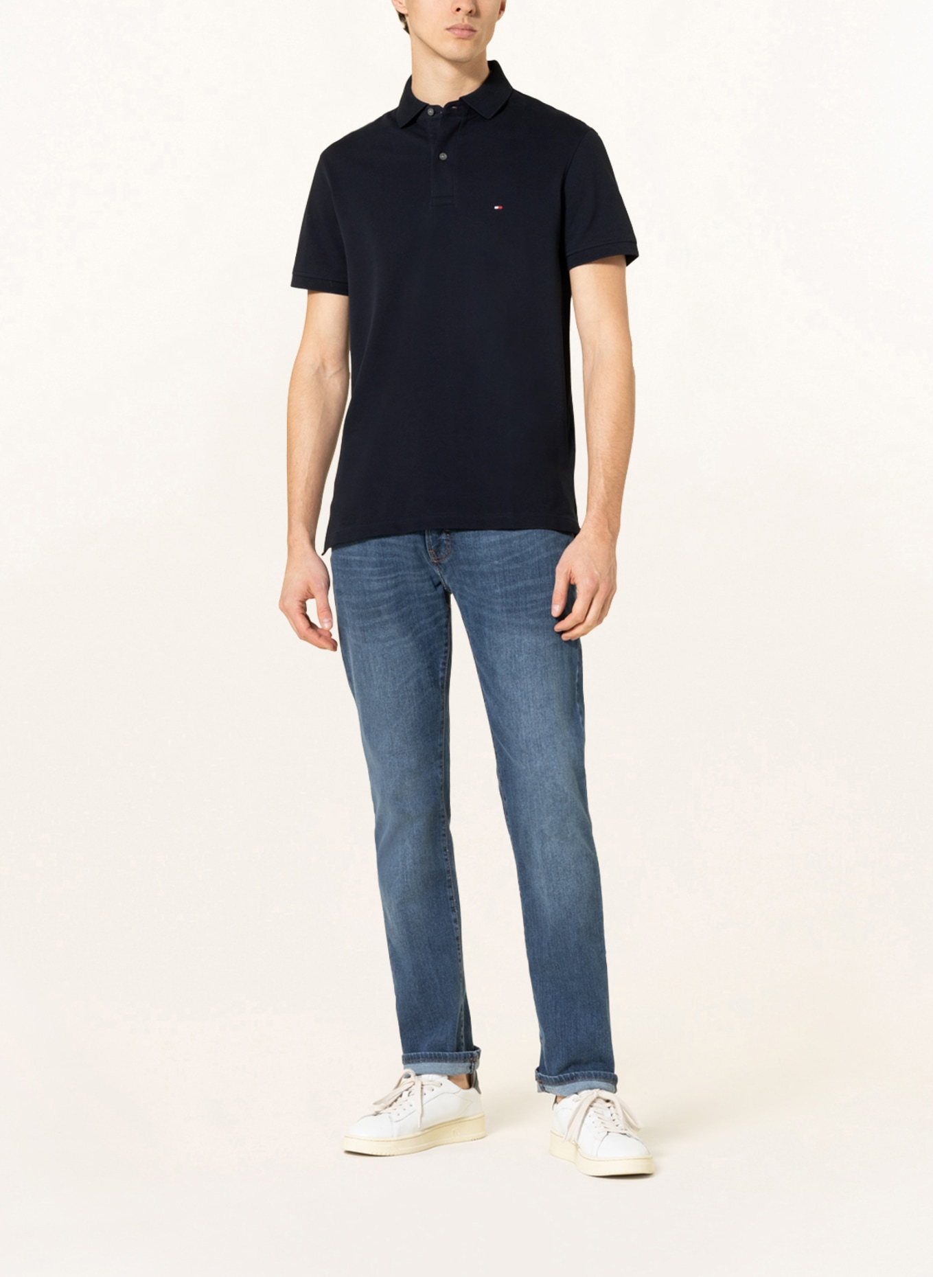 TOMMY HILFIGER Piqué polo shirt regular fit, Color: DARK BLUE (Image 2)