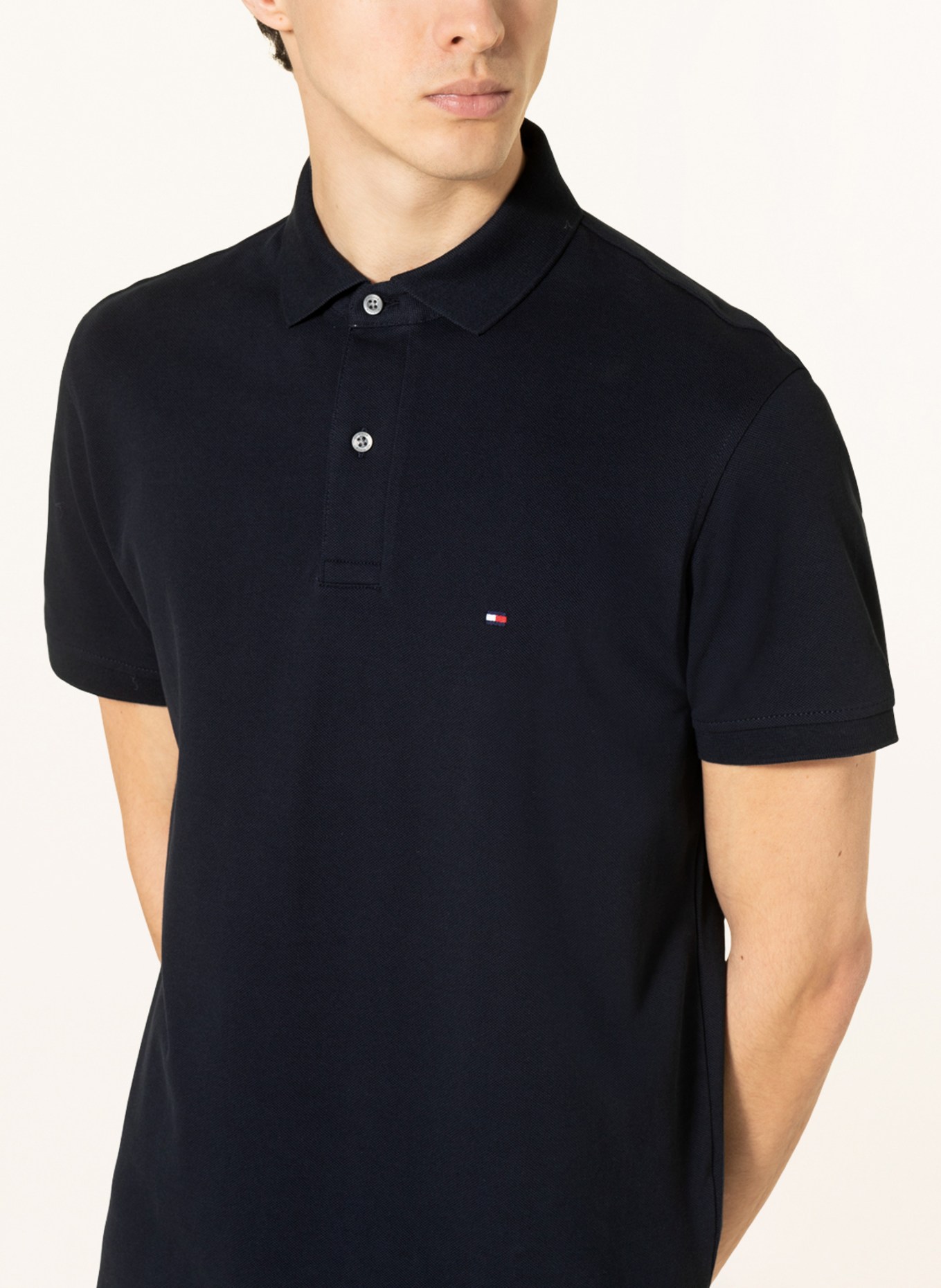 TOMMY HILFIGER Piqué polo shirt regular fit, Color: DARK BLUE (Image 5)