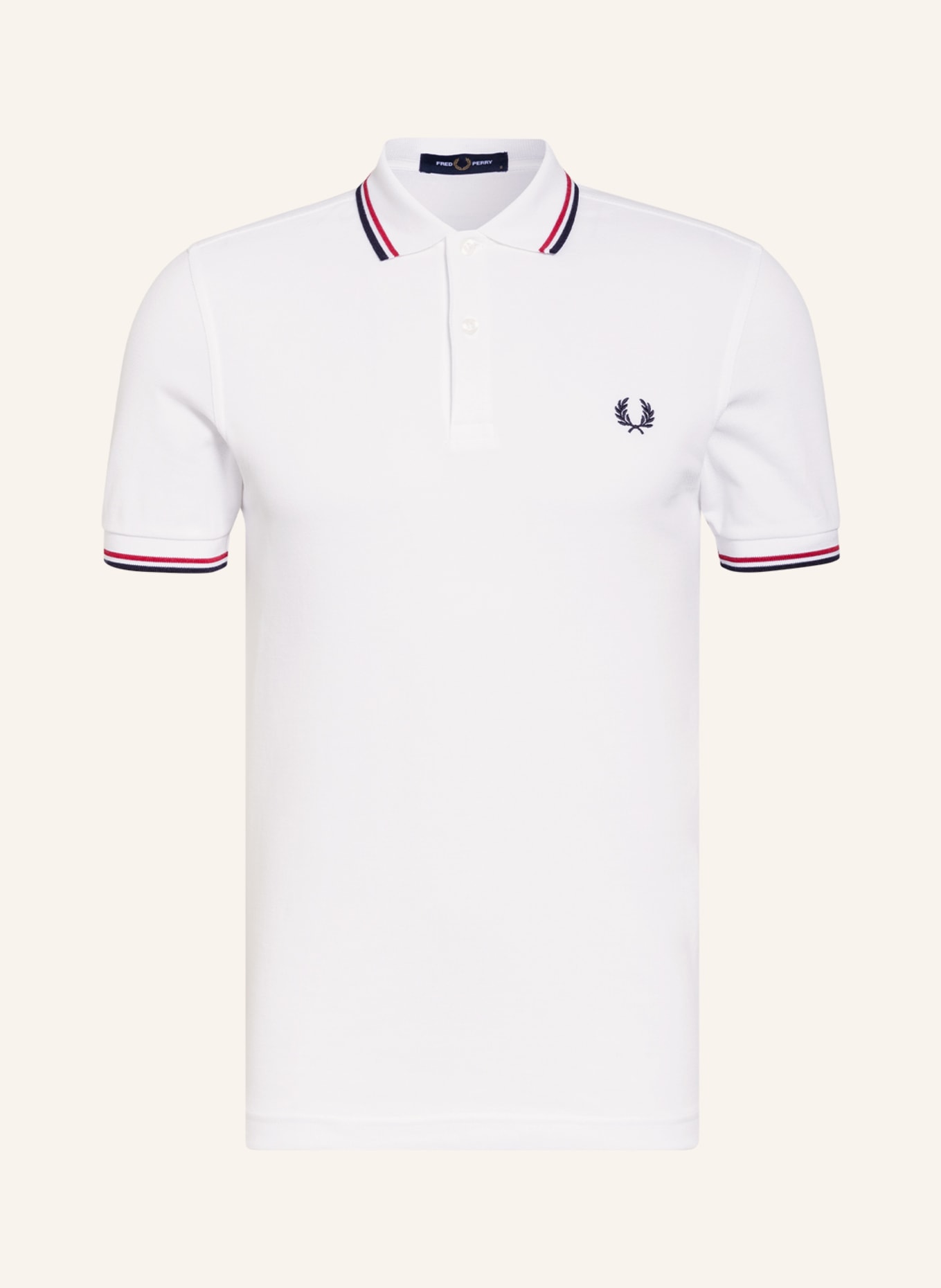 FRED PERRY Piqué poloshirt M3600 straight fit, Color: WHITE(Image null)