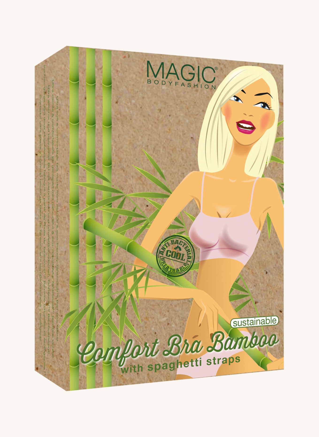 MAGIC Bodyfashion Bustier BAMBOO COMFORT BRA WITH SPAGHETTI STRAPS, Farbe: CREME (Bild 5)