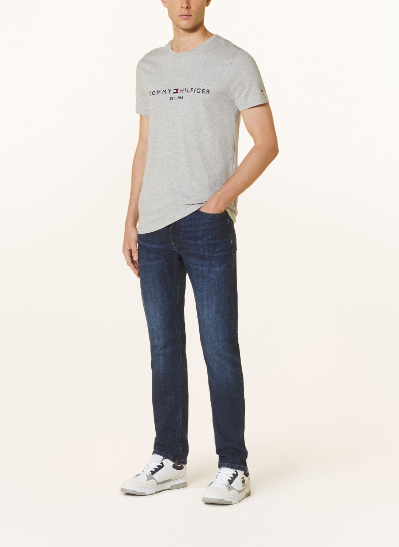 TOMMY HILFIGER T-Shirt, Farbe: HELLGRAU MELIERT (Bild 2)