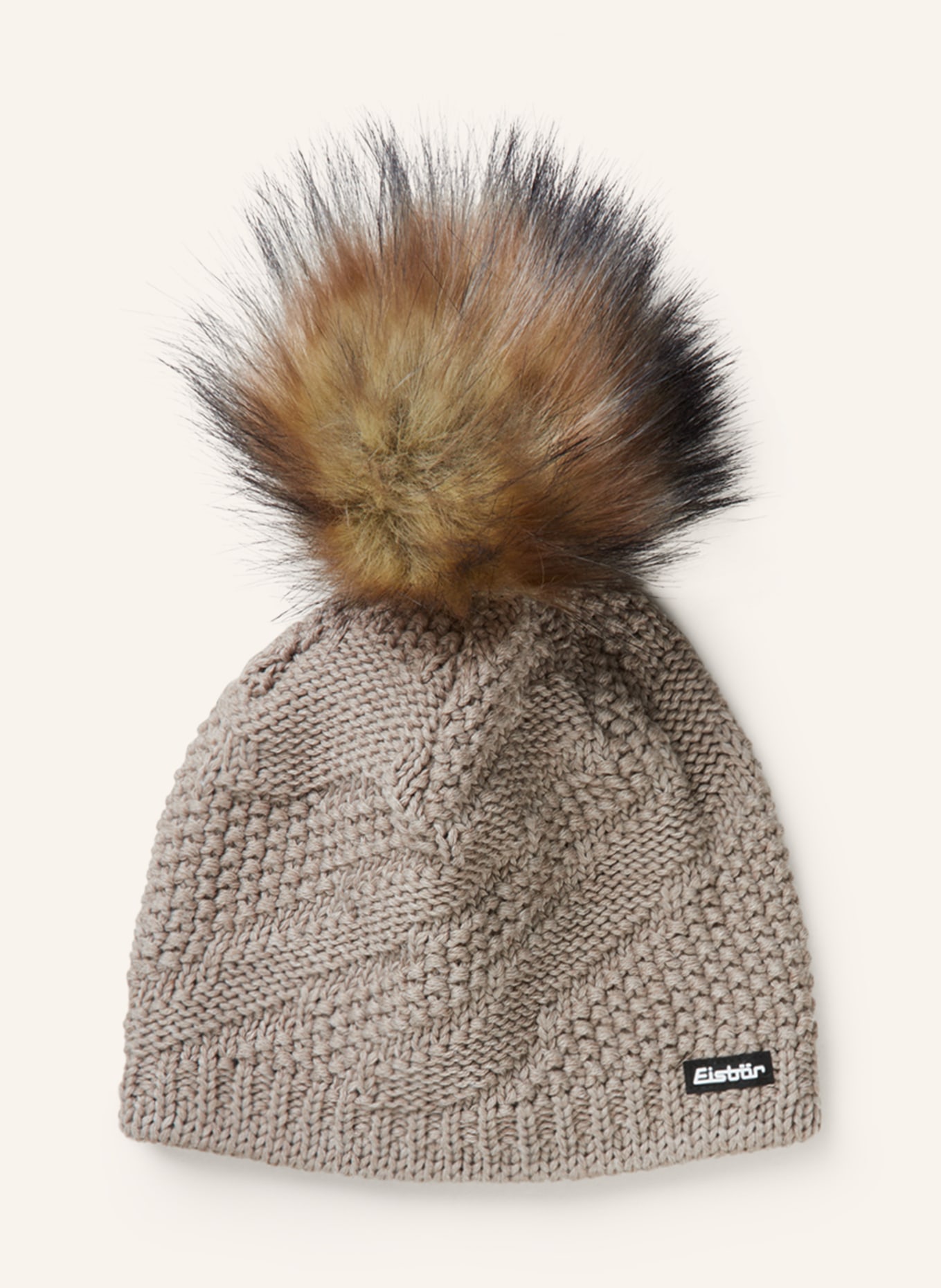 Eisbär Beanie YVA LUX with faux fur bobble, Color: BEIGE (Image 1)