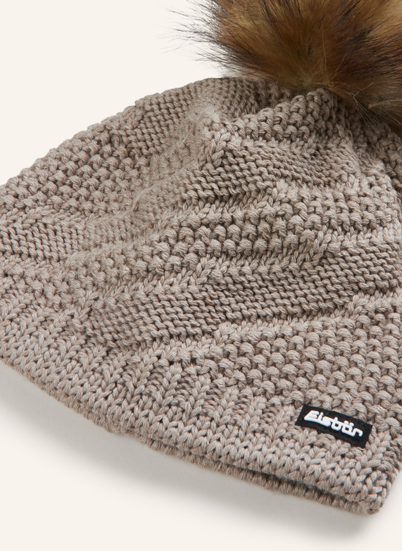 Eisbär Beanie YVA LUX with faux fur bobble, Color: BEIGE (Image 2)