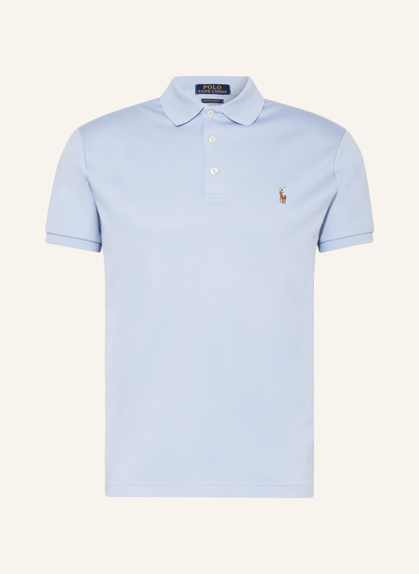 POLO RALPH LAUREN Jersey-Poloshirt Custom Slim Fit, Farbe: HELLBLAU (Bild 1)