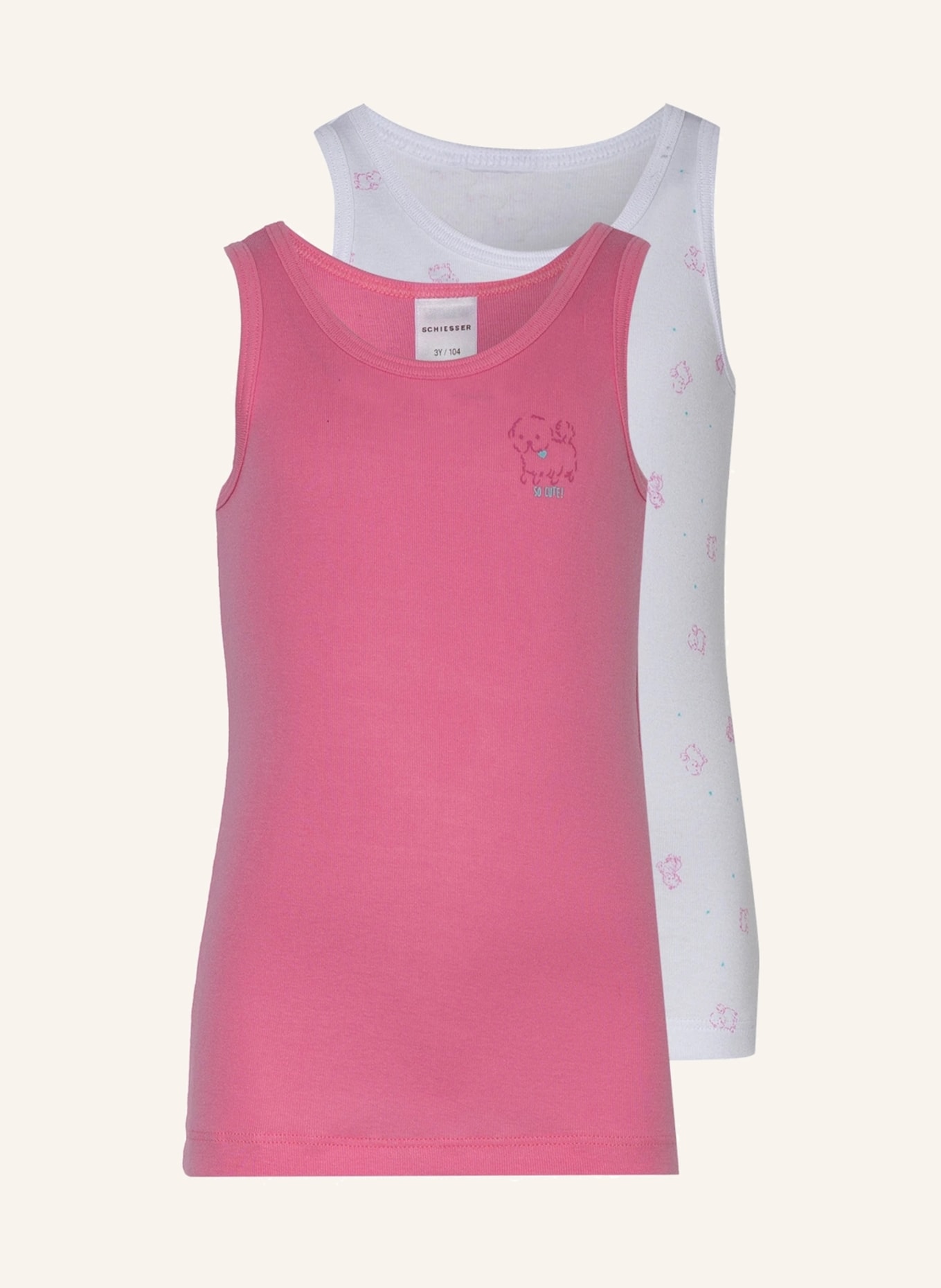 SCHIESSER 2er-Pack Tops ORIGINAL CLASSICS: WEISS / ROSA