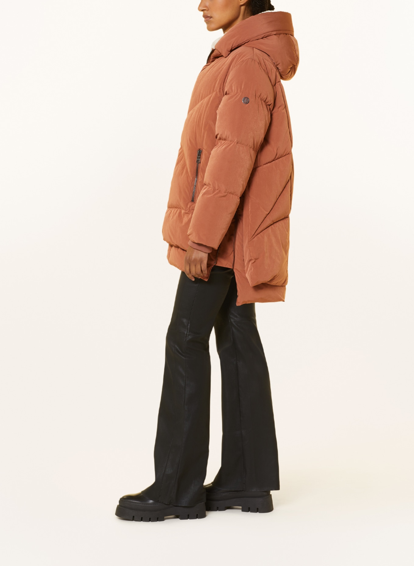 BLONDE No.8 Quilted jacket FROST with faux fur, Color: BROWN (Image 4)