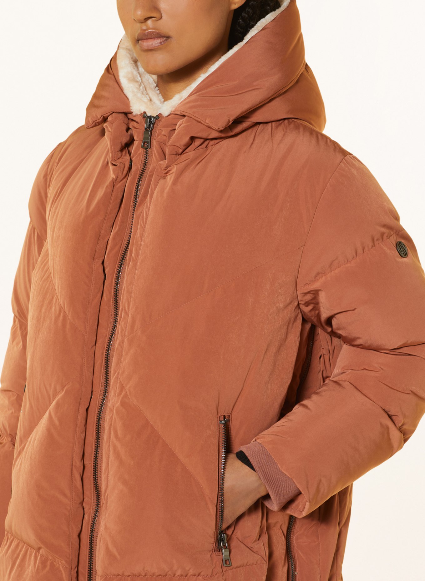 BLONDE No.8 Quilted jacket FROST with faux fur, Color: BROWN (Image 5)