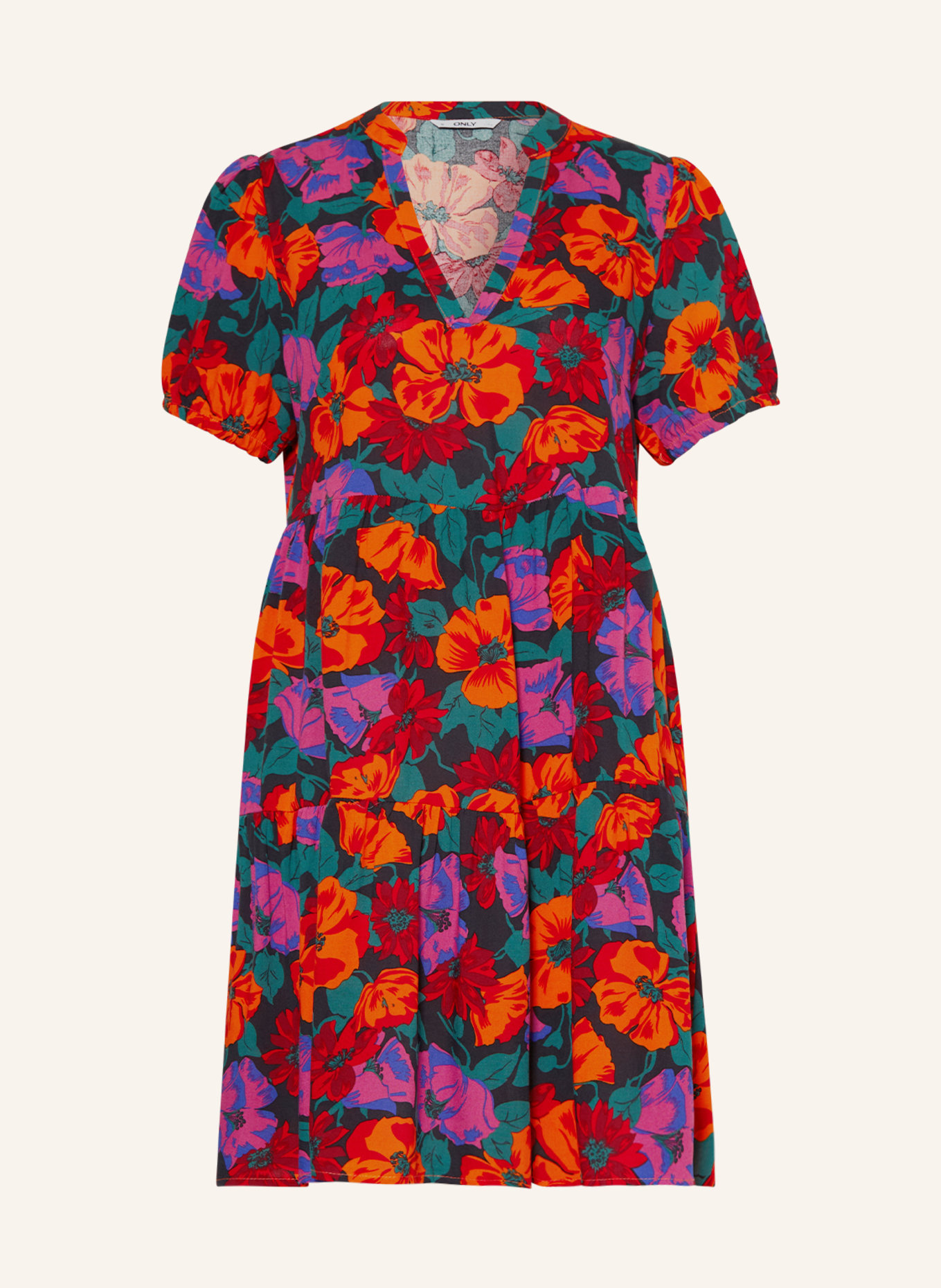 ONLY Kleid , Farbe: ROT/ GRÜN/ FUCHSIA (Bild 1)