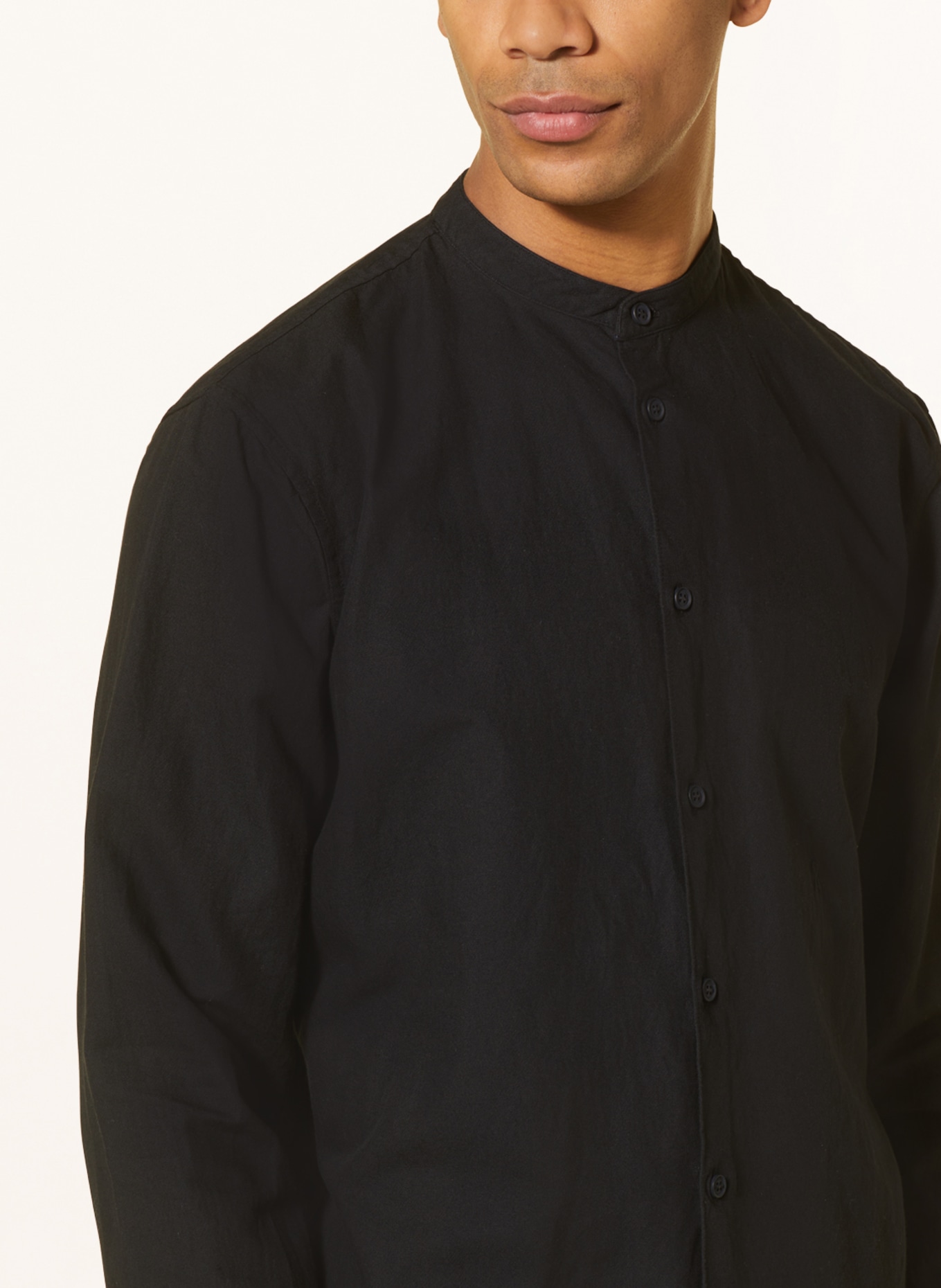 ARMEDANGELS Shirt JAACKO regular fit with linen , Color: BLACK (Image 4)