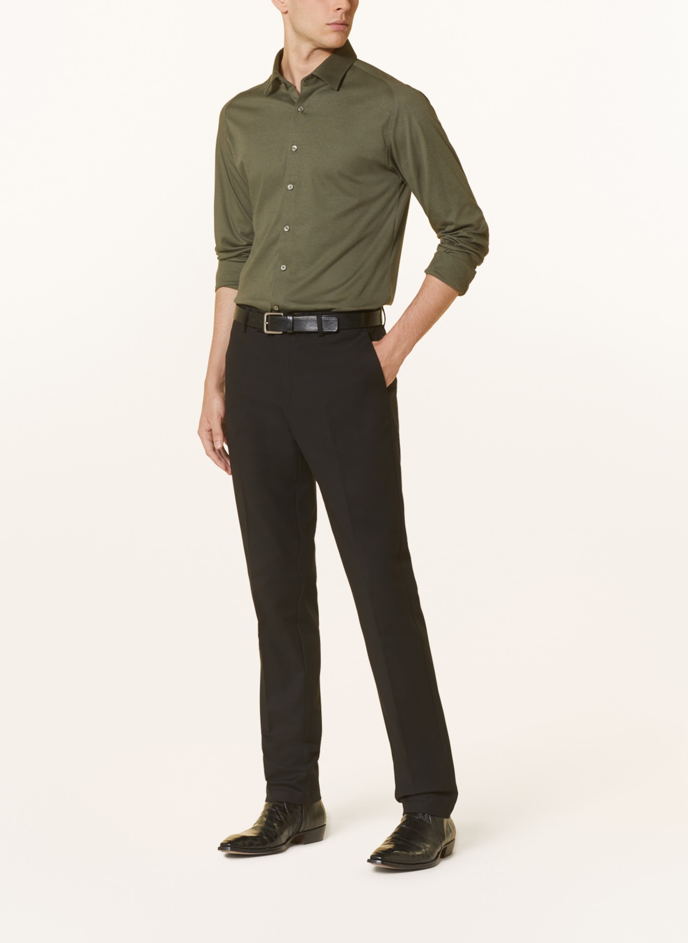 DESOTO Jerseyhemd Slim Fit: KHAKI