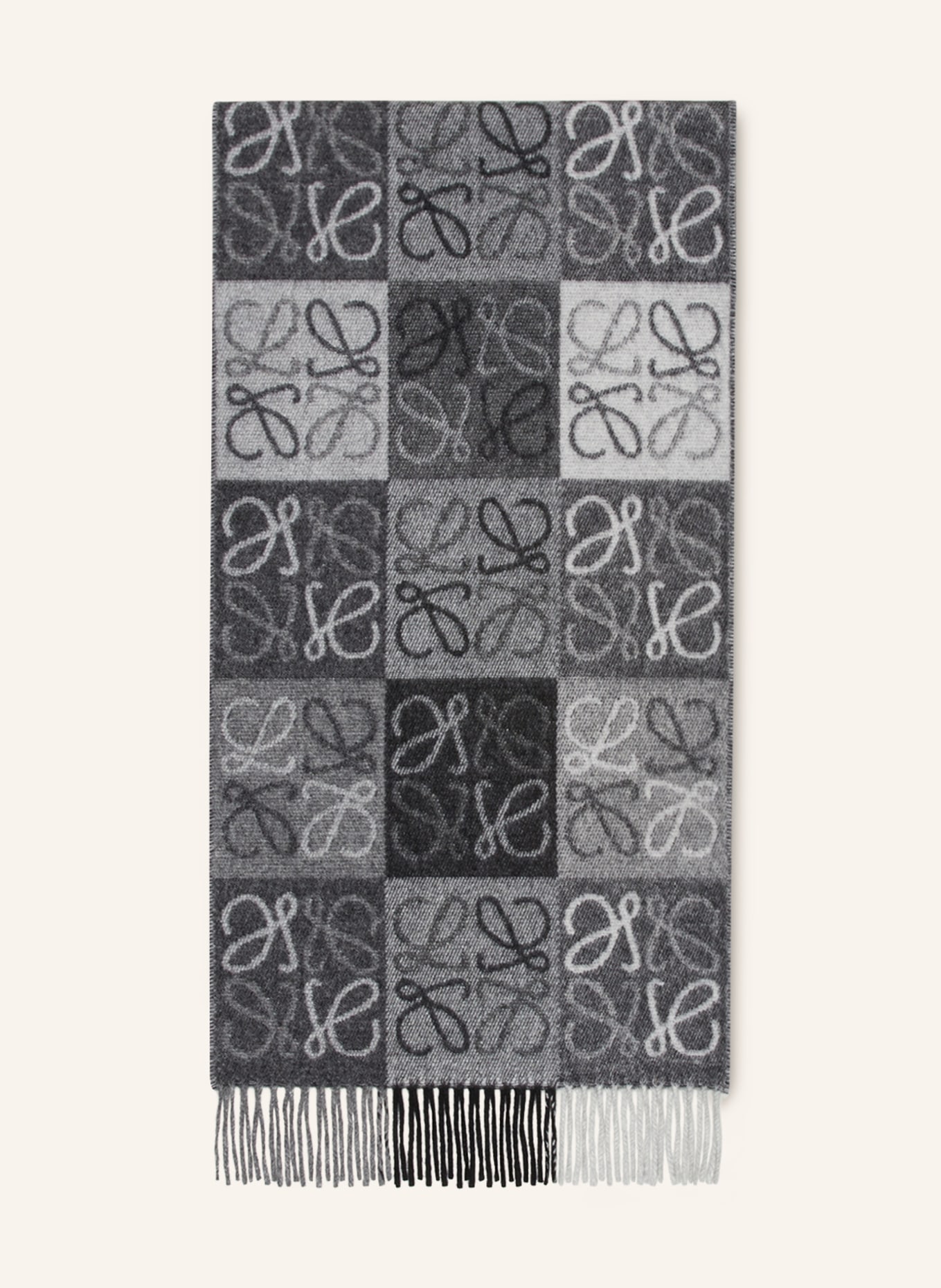 LOEWE Schal: DUNKELGRAU / GRAU