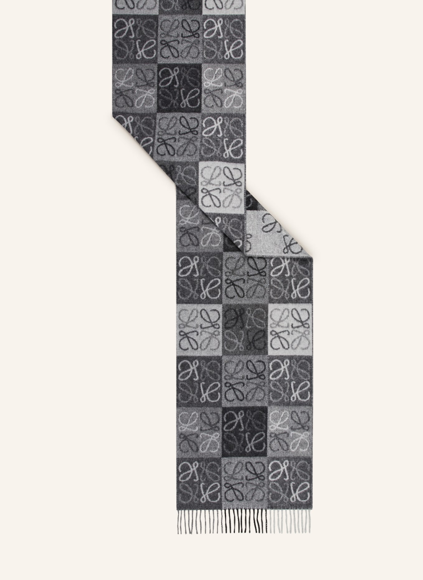 LOEWE Schal: DUNKELGRAU / GRAU