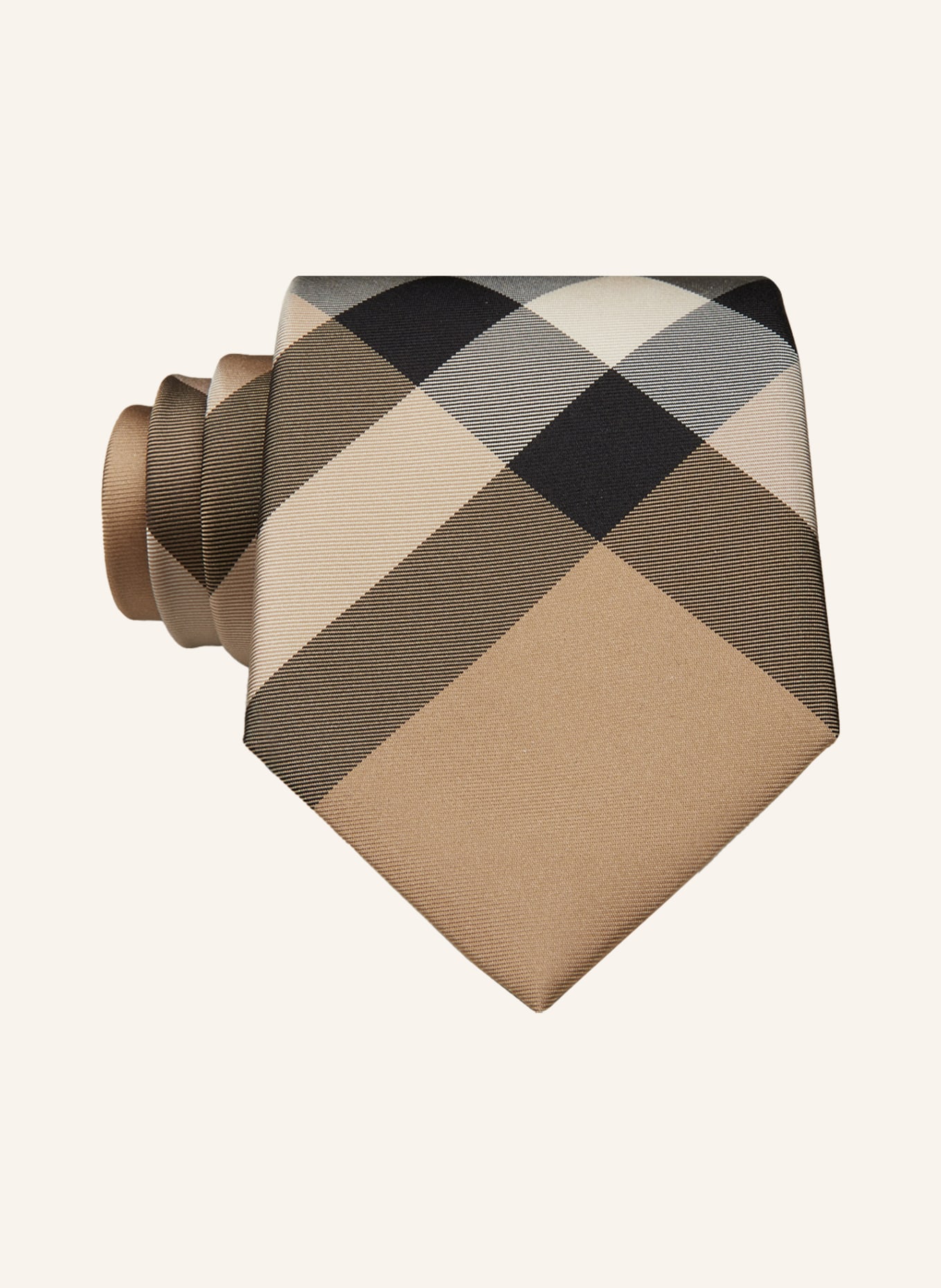 BURBERRY Krawatte MANSTON , Farbe: BEIGE/ SCHWARZ/ ROT (Bild 1)