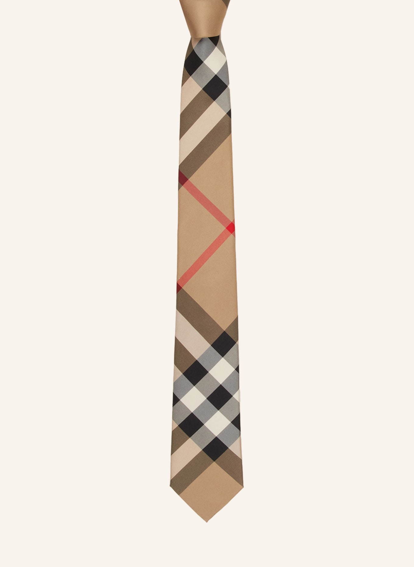 BURBERRY Krawatte MANSTON , Farbe: BEIGE/ SCHWARZ/ ROT (Bild 2)