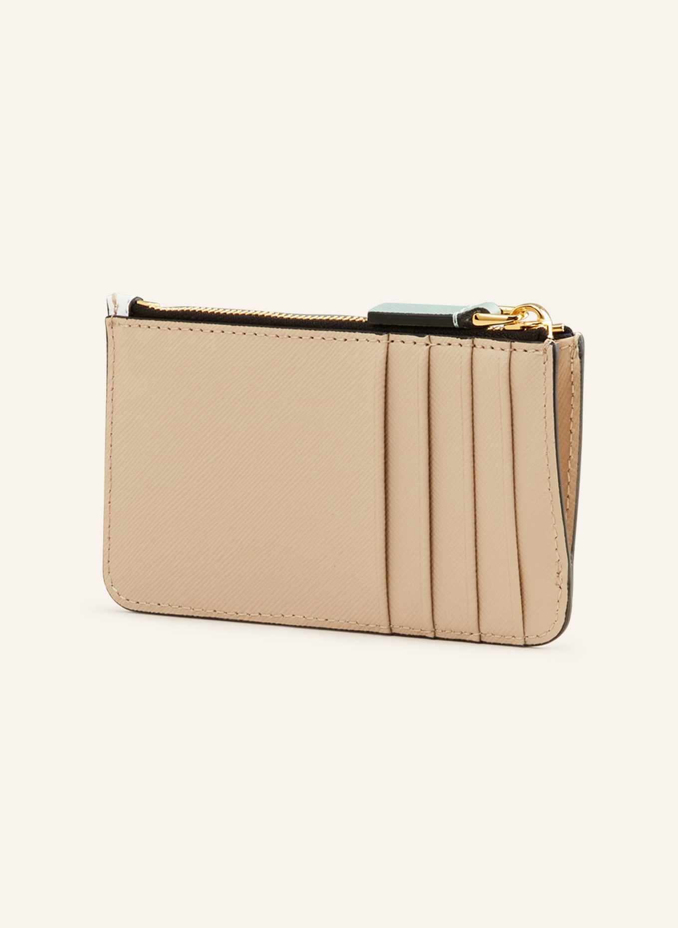 MARNI Card case with coin compartment, Color: WHITE/ LIGHT GREEN (Image 2)