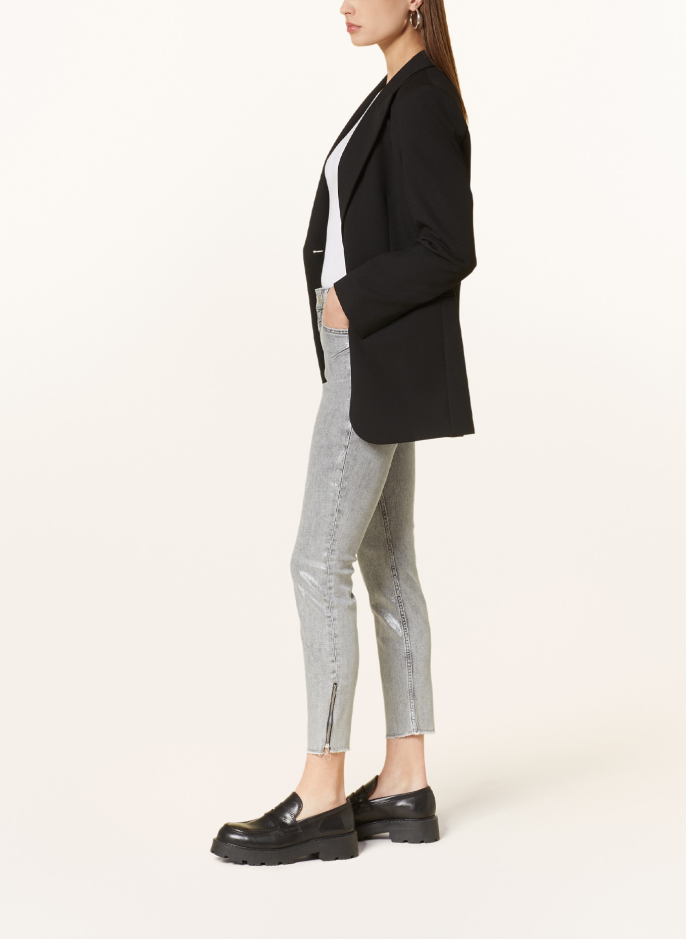 MAC Skinny Jeans RICH , Farbe: D032 silver grey coated (Bild 4)