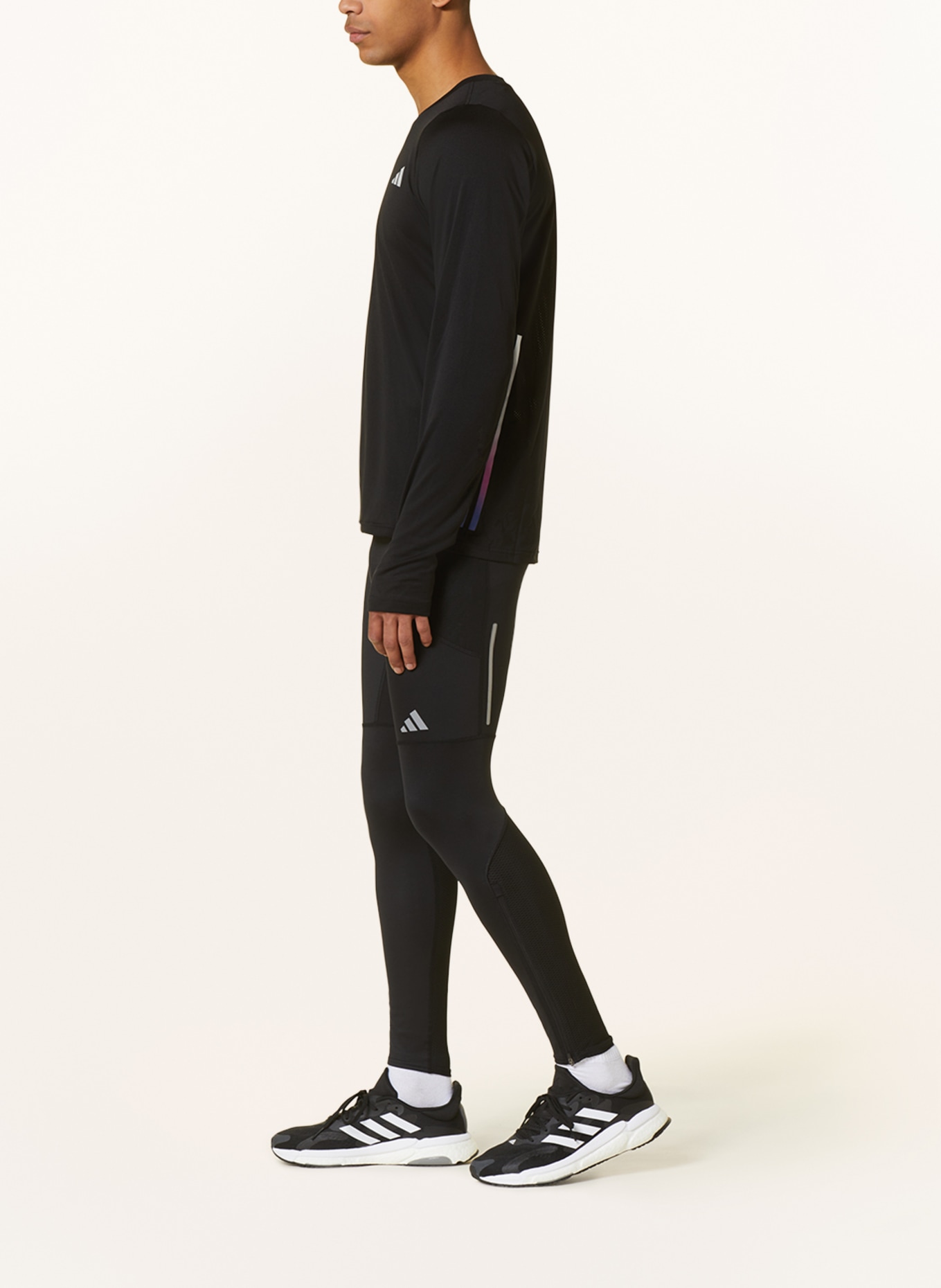 adidas Running tights SATURDAY with mesh in black