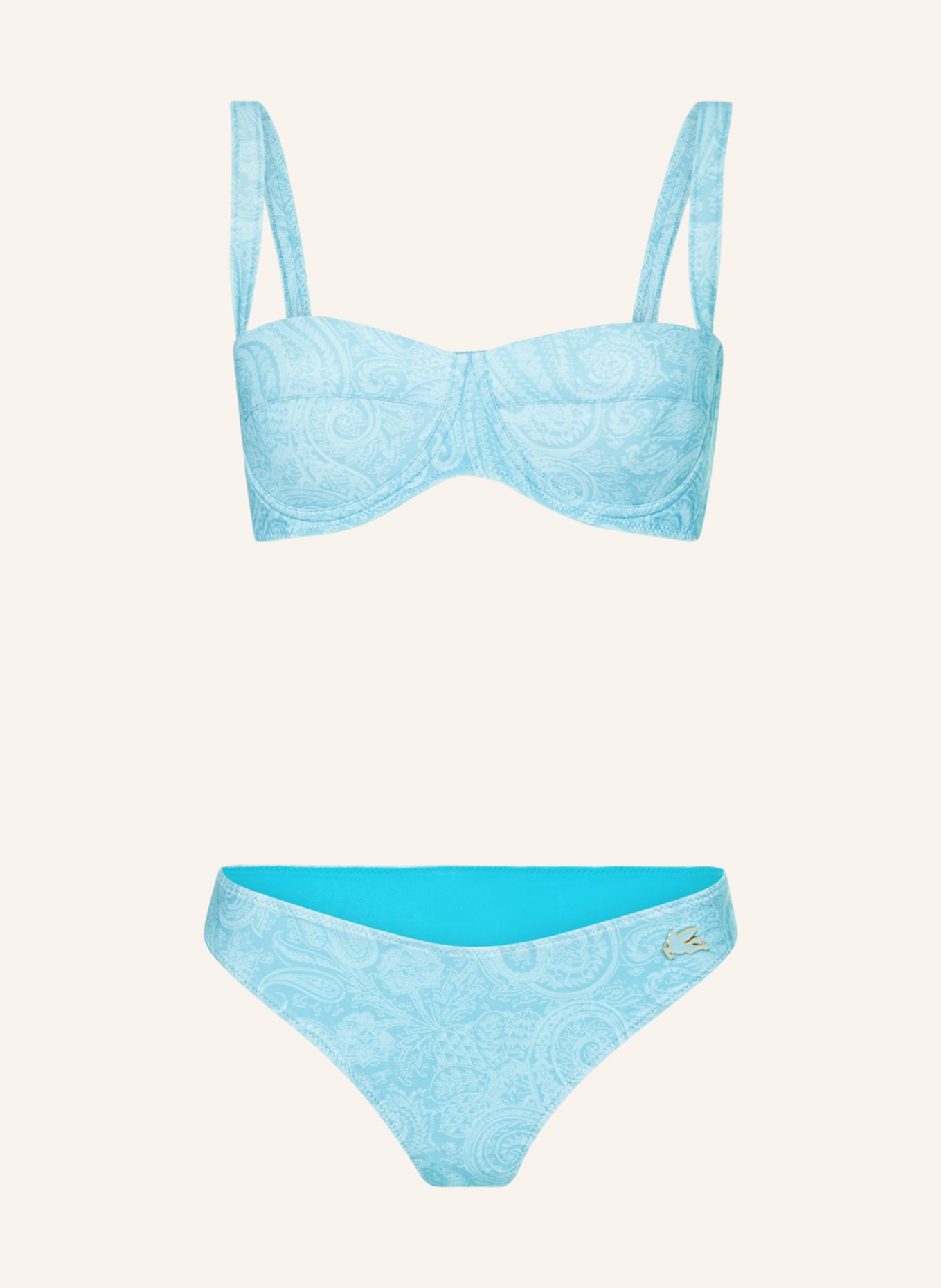 ETRO Bikini z fiszbinami, Kolor: TURKUSOWY (Obrazek 1)