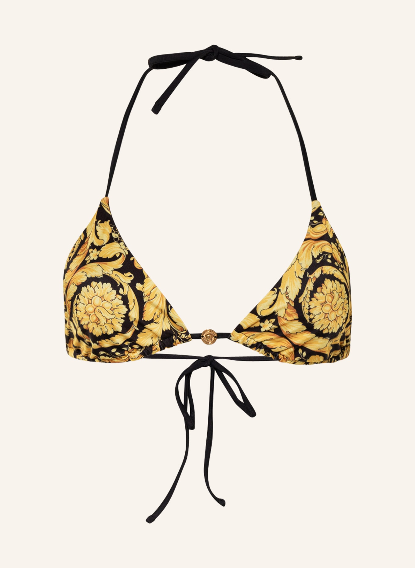 VERSACE Triangel-Bikini-Top, Farbe: SCHWARZ/ DUNKELGELB (Bild 1)